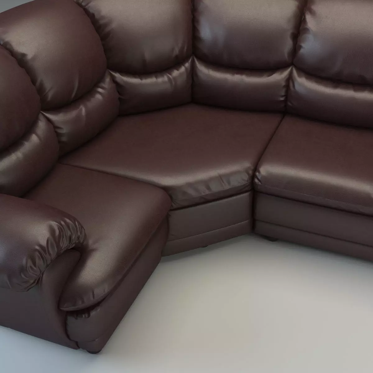 Overstuffed Leather Corner Sofa - Osvald - Short Version 3D model_7