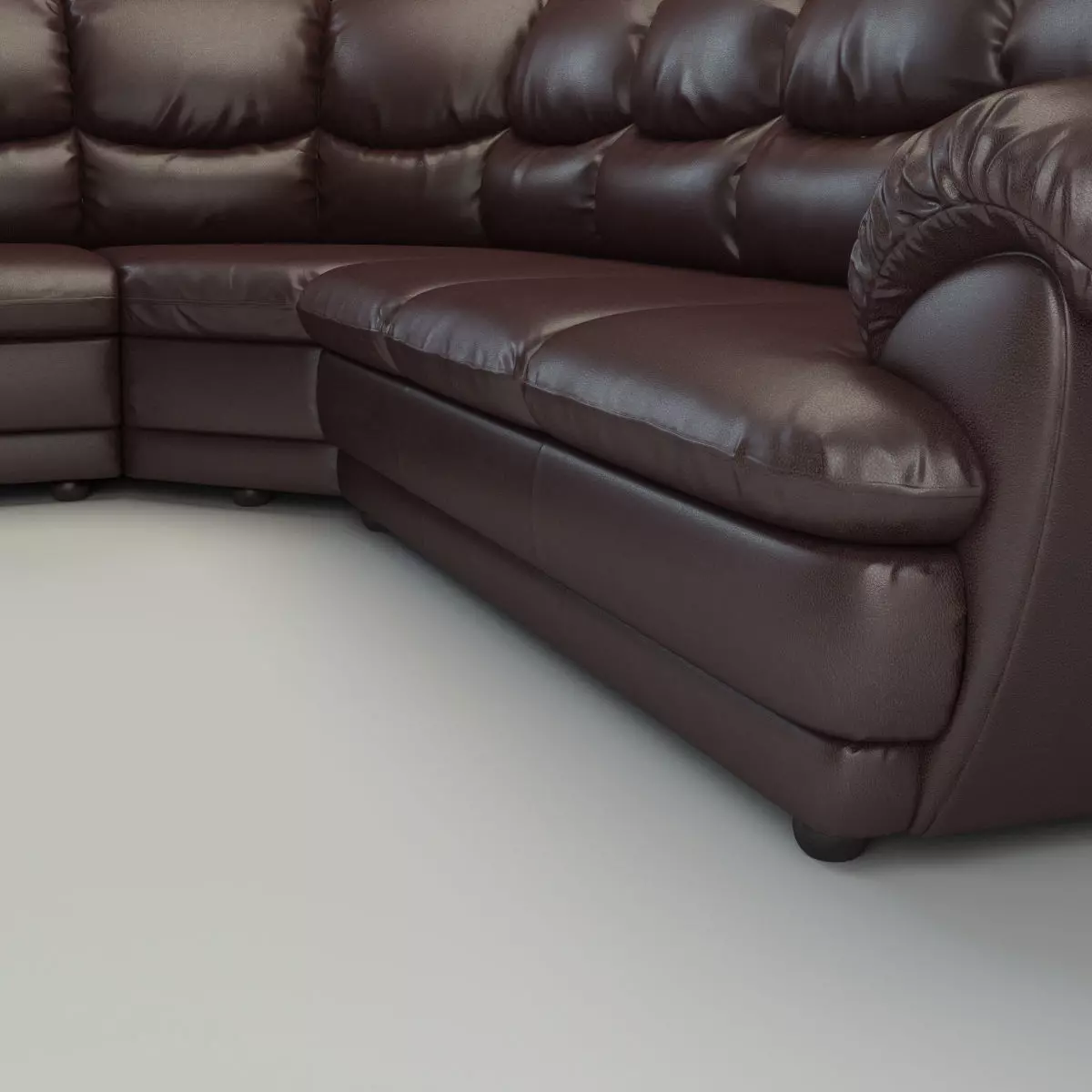 Overstuffed Leather Corner Sofa - Osvald - Short Version 3D model_5