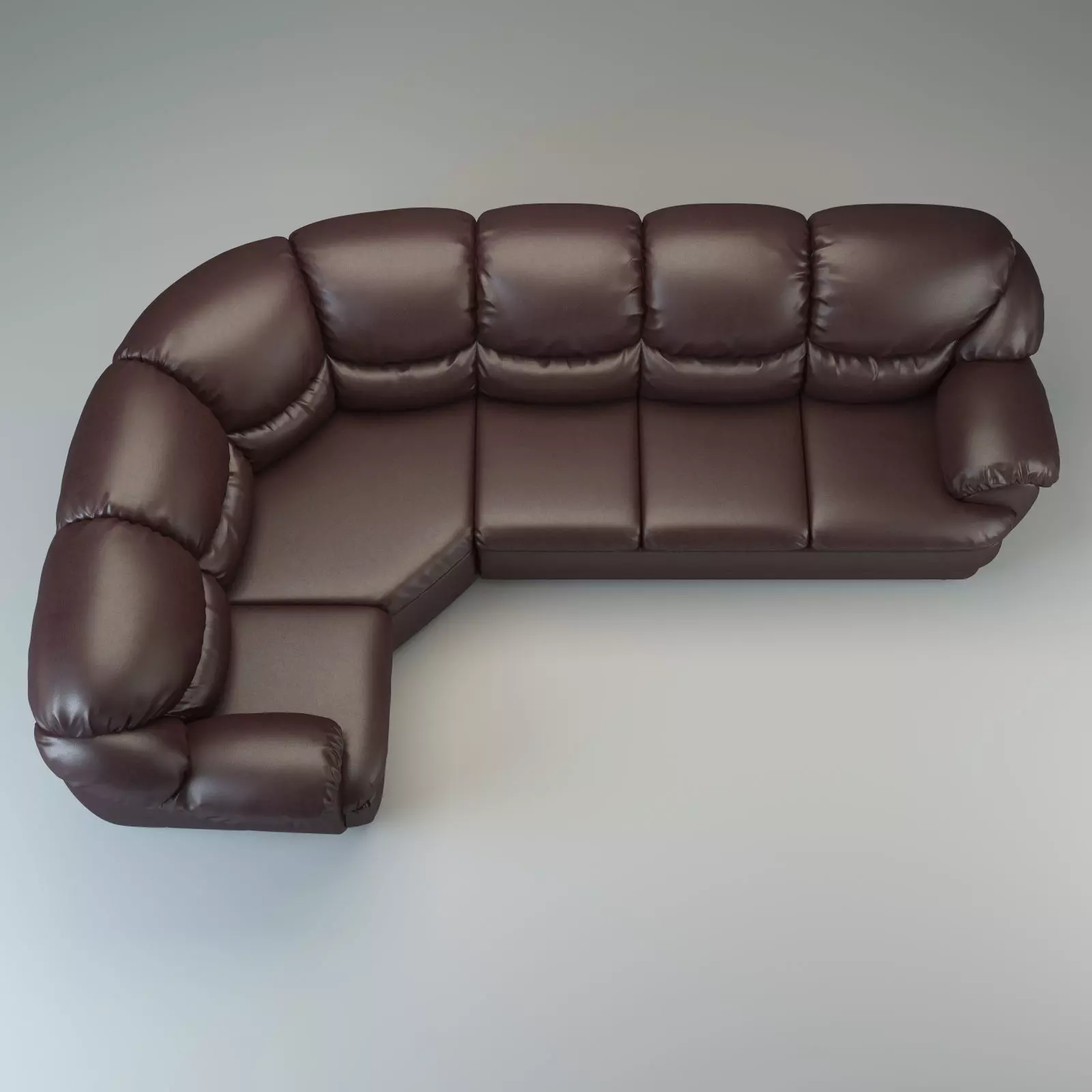 Overstuffed Leather Corner Sofa - Osvald - Short Version 3D model_2