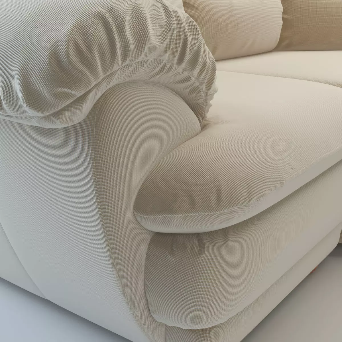 Overstuffed Leather Corner Sofa - Osvald - Short Version 3D model_14