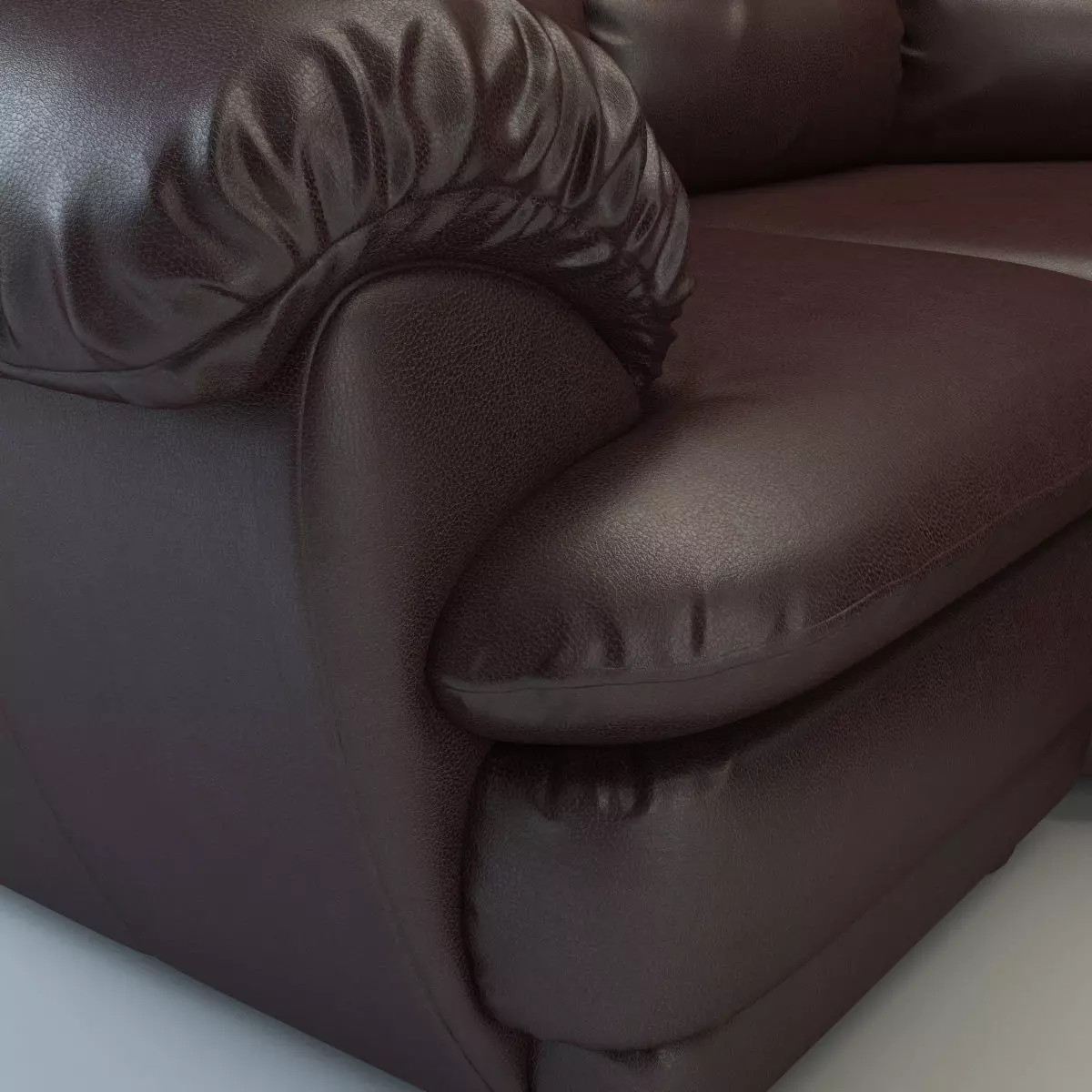Overstuffed Leather Corner Sofa - Osvald - Short Version 3D model_8