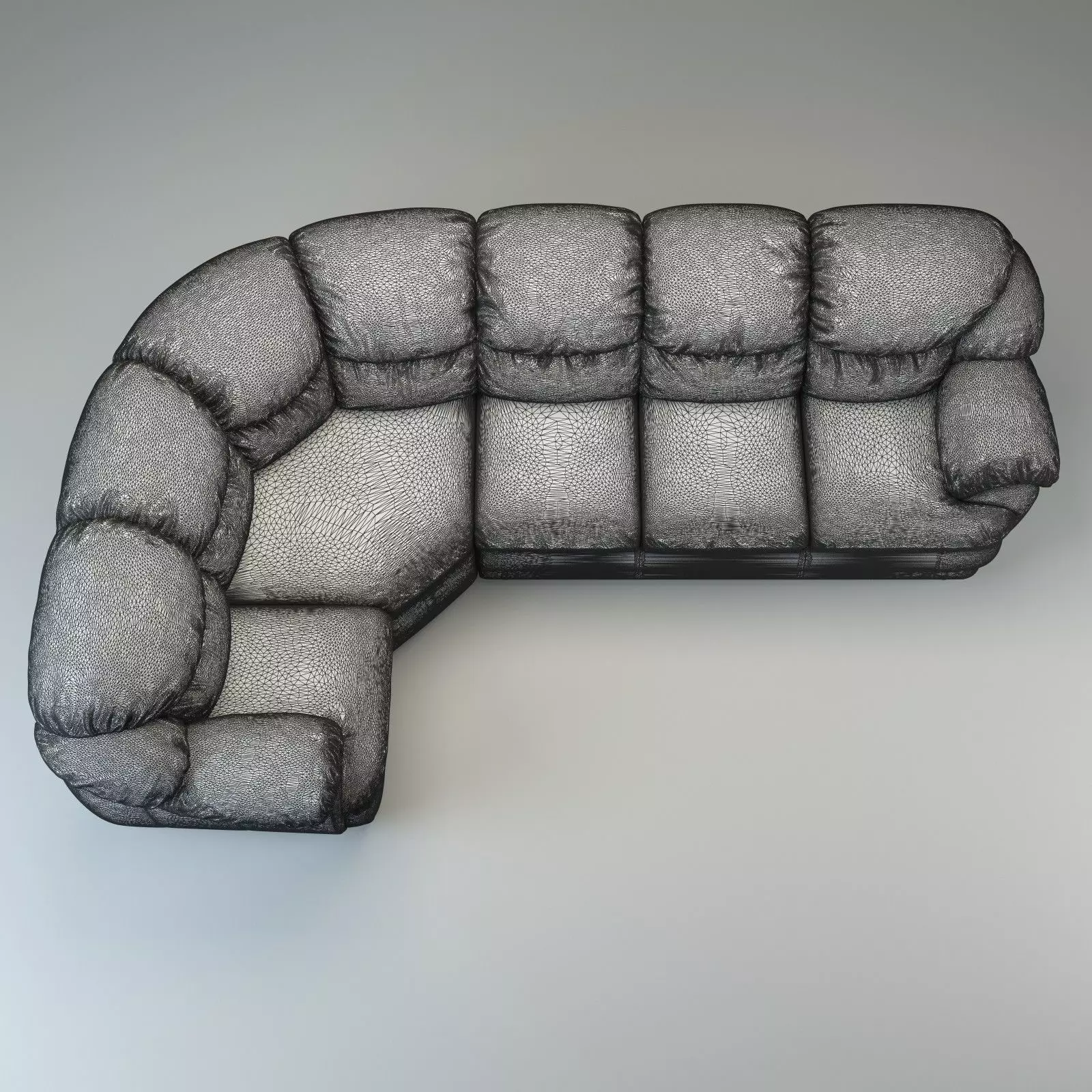 Overstuffed Leather Corner Sofa - Osvald - Short Version 3D model_17