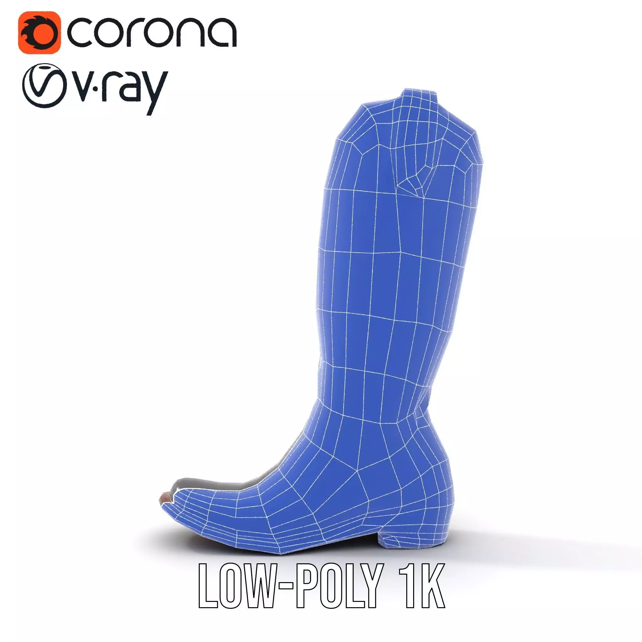 Cowboy Boot Model Pack with Detailed Embroidery Design Low-poly 3D model_29