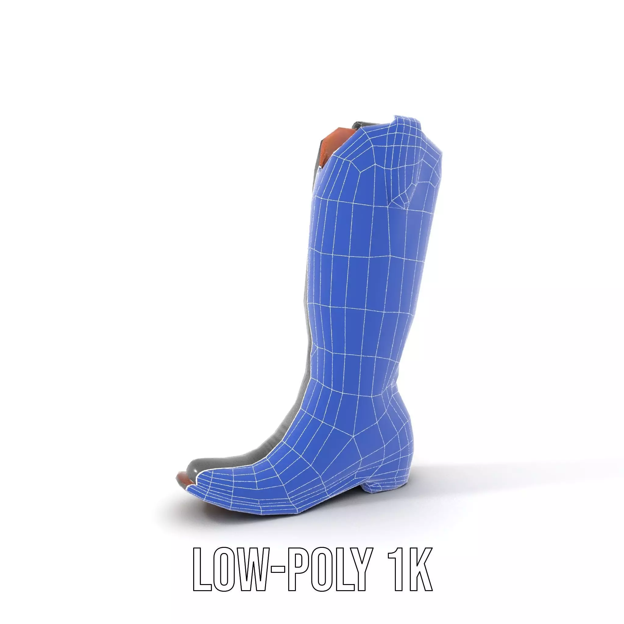 Cowboy Boot Model Pack with Detailed Embroidery Design Low-poly 3D model_17