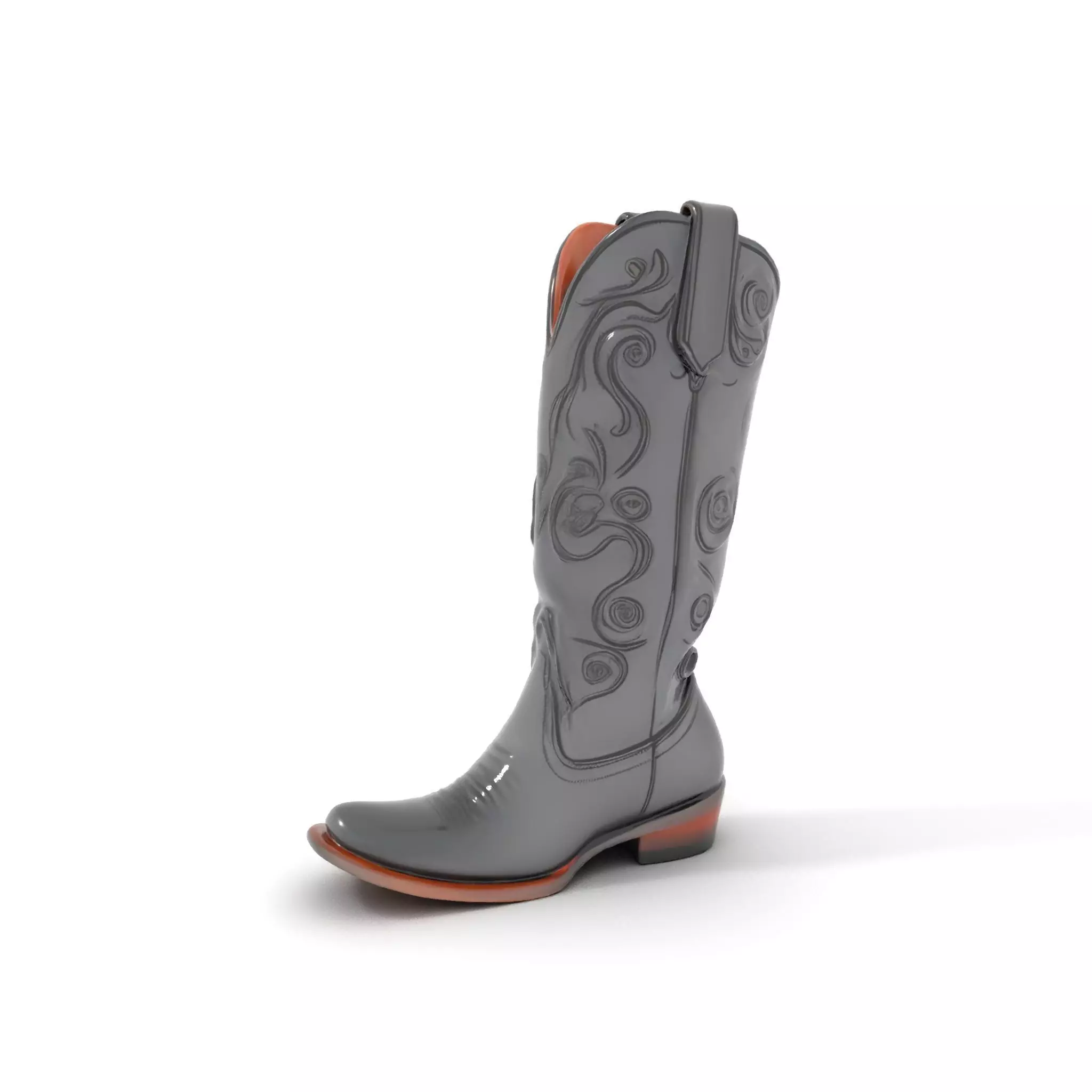 Cowboy Boot Model Pack with Detailed Embroidery Design Low-poly 3D model_0