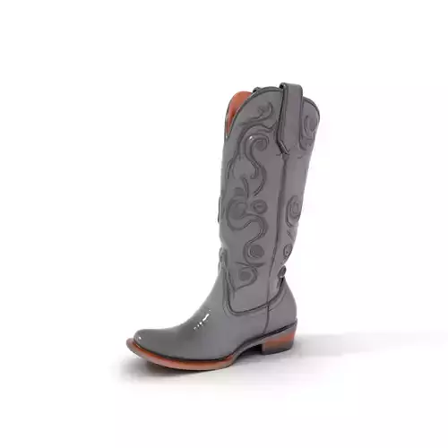 Cowboy Boot Model Pack with Detailed Embroidery Design Low-poly 3D model