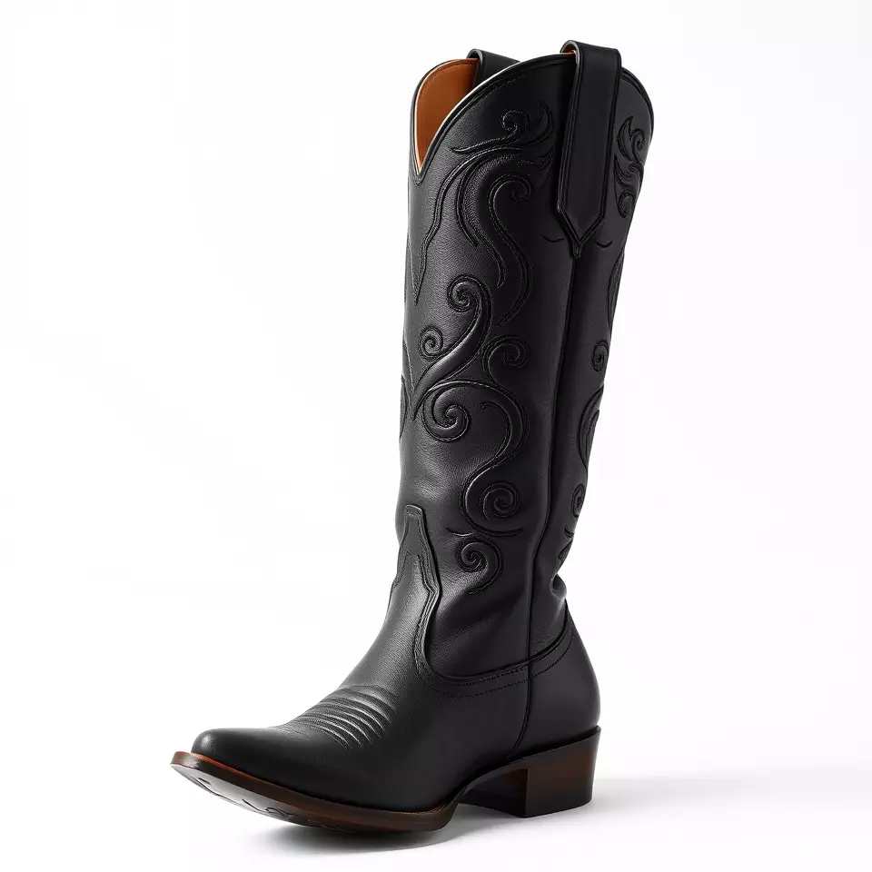 Cowboy Boot Model Pack with Detailed Embroidery Design Low-poly 3D model_3