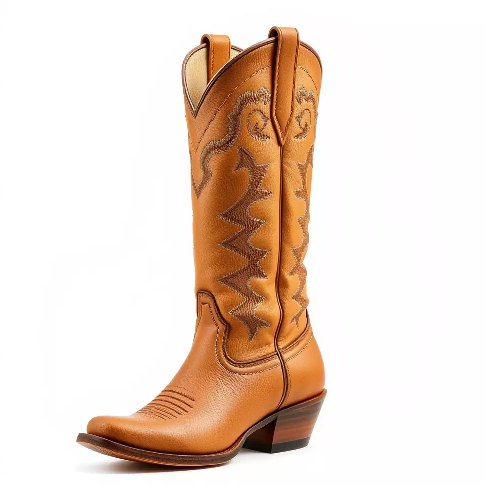 Cowboy Boot Model Pack with Decorative Stitching Low-poly 3D model_3
