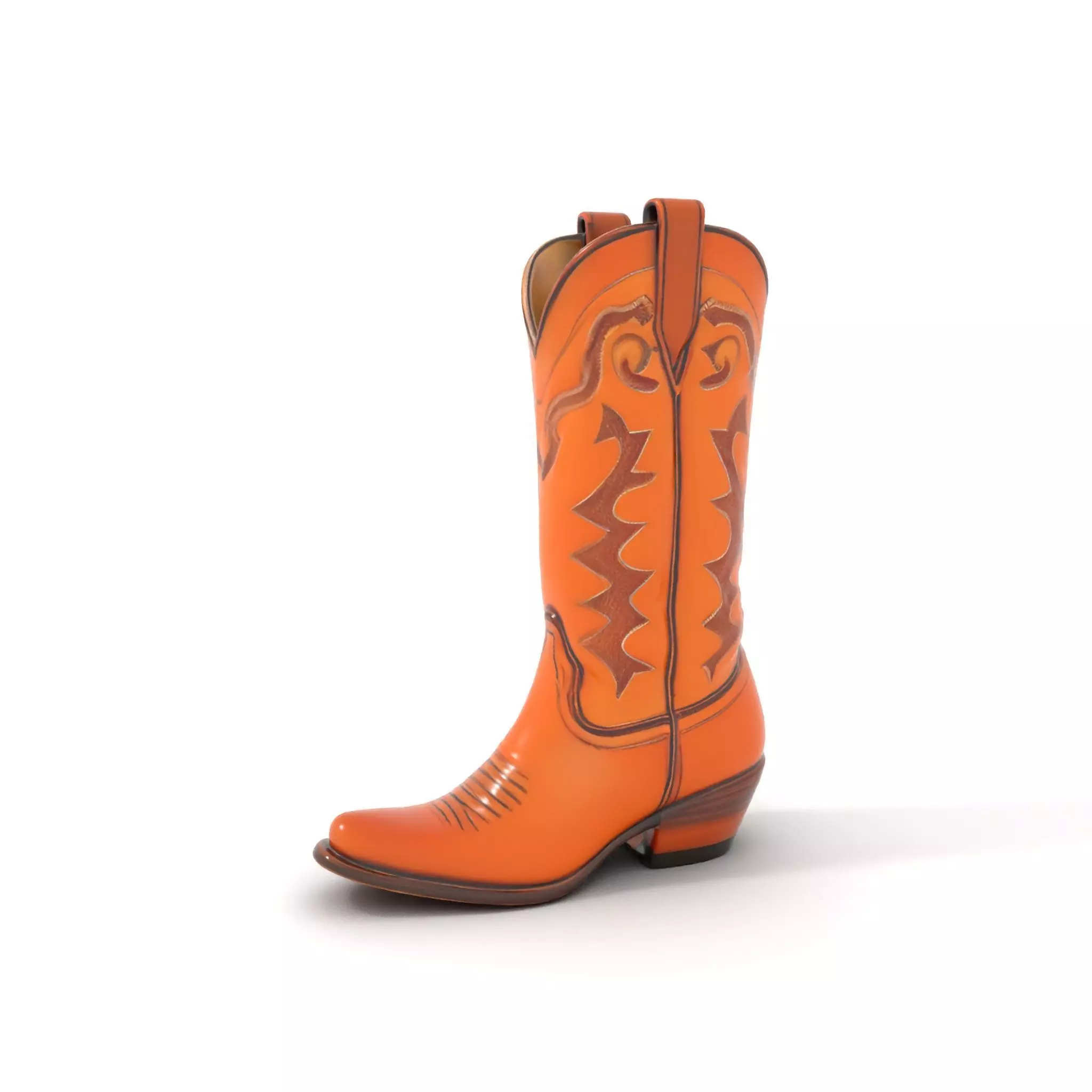 Cowboy Boot Model Pack with Decorative Stitching Low-poly 3D model_0