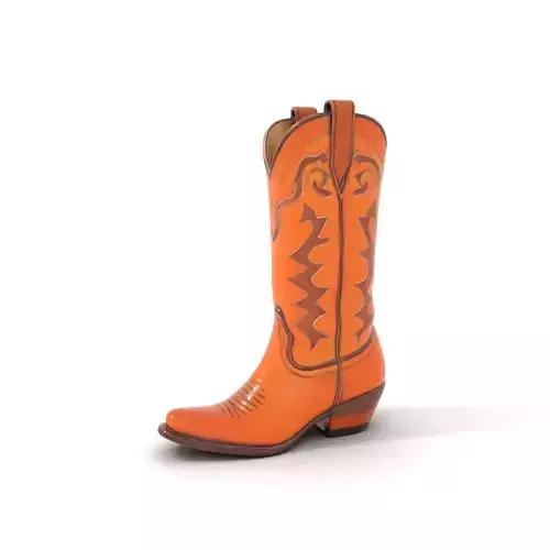 Cowboy Boot Model Pack with Decorative Stitching Low-poly 3D model