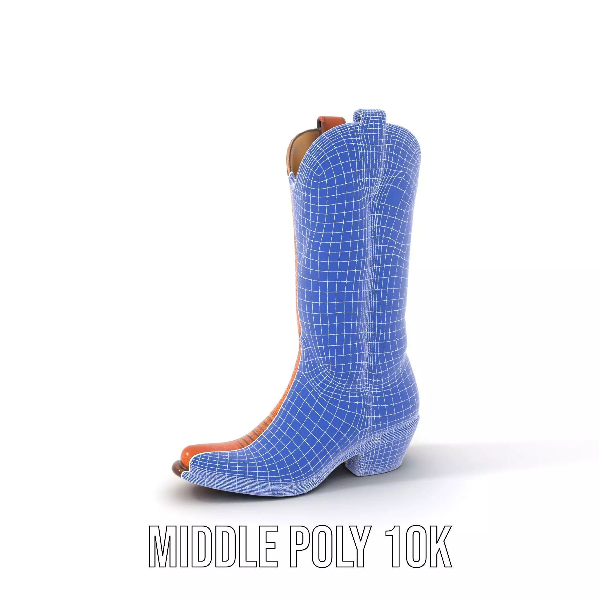 Cowboy Boot Model Pack with Decorative Stitching Low-poly 3D model_22