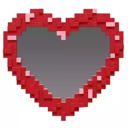 Pixel mirror Heart by Seletti
