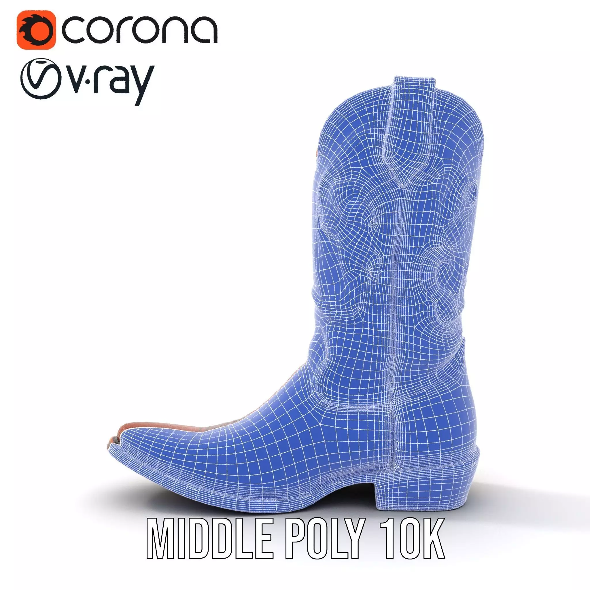Cowboy Boot Classic Model Pack Low-poly 3D model_22