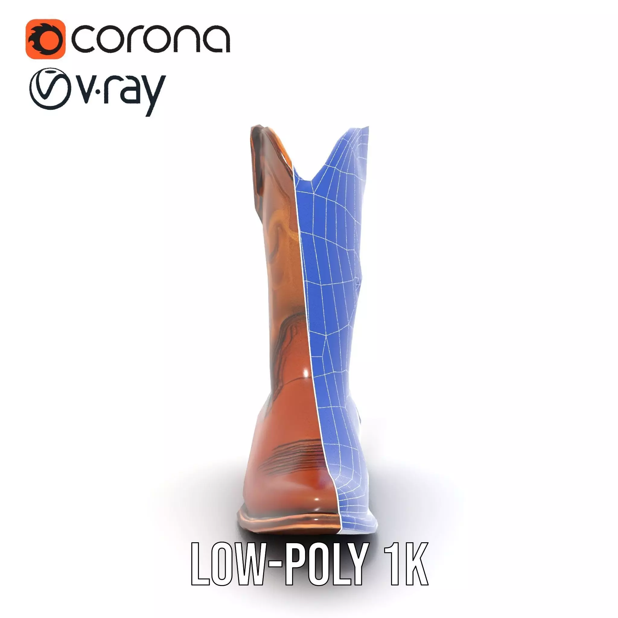 Cowboy Boot Classic Model Pack Low-poly 3D model_32