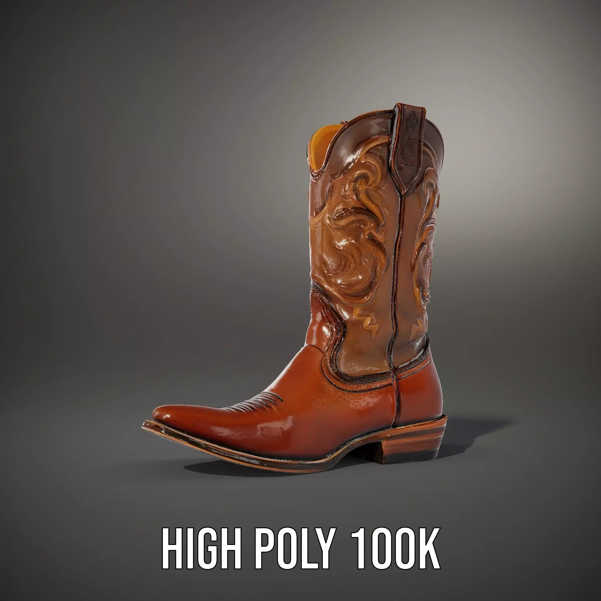 Cowboy Boot Classic Model Pack Low-poly 3D model_13