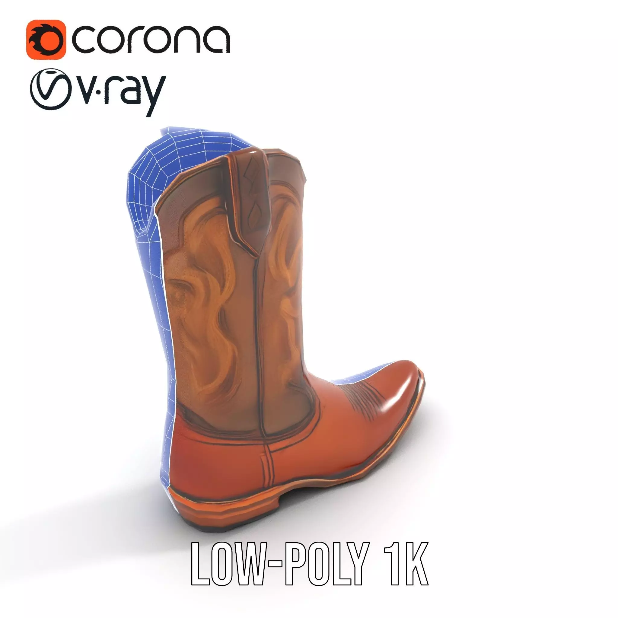 Cowboy Boot Classic Model Pack Low-poly 3D model_18