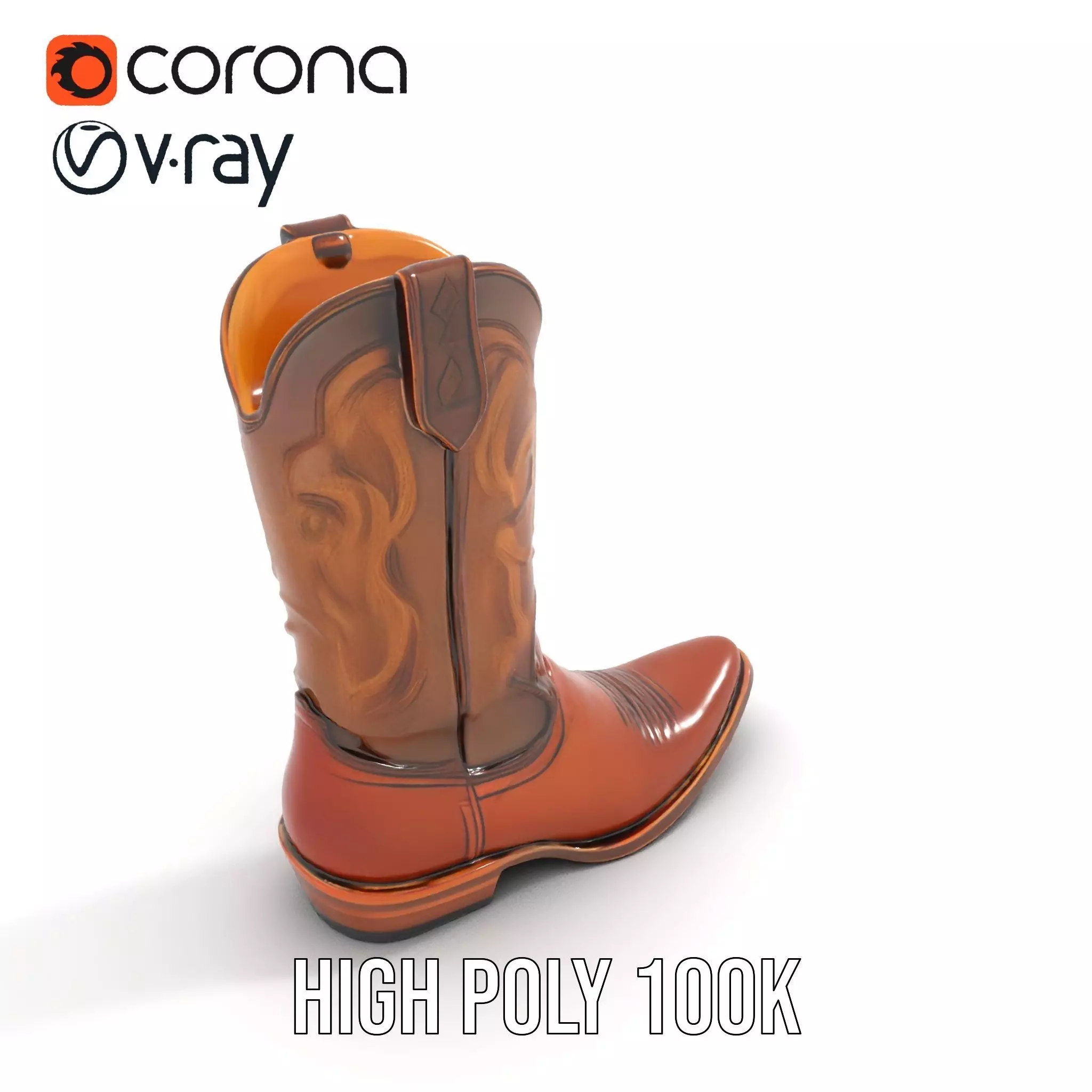 Cowboy Boot Classic Model Pack Low-poly 3D model_24
