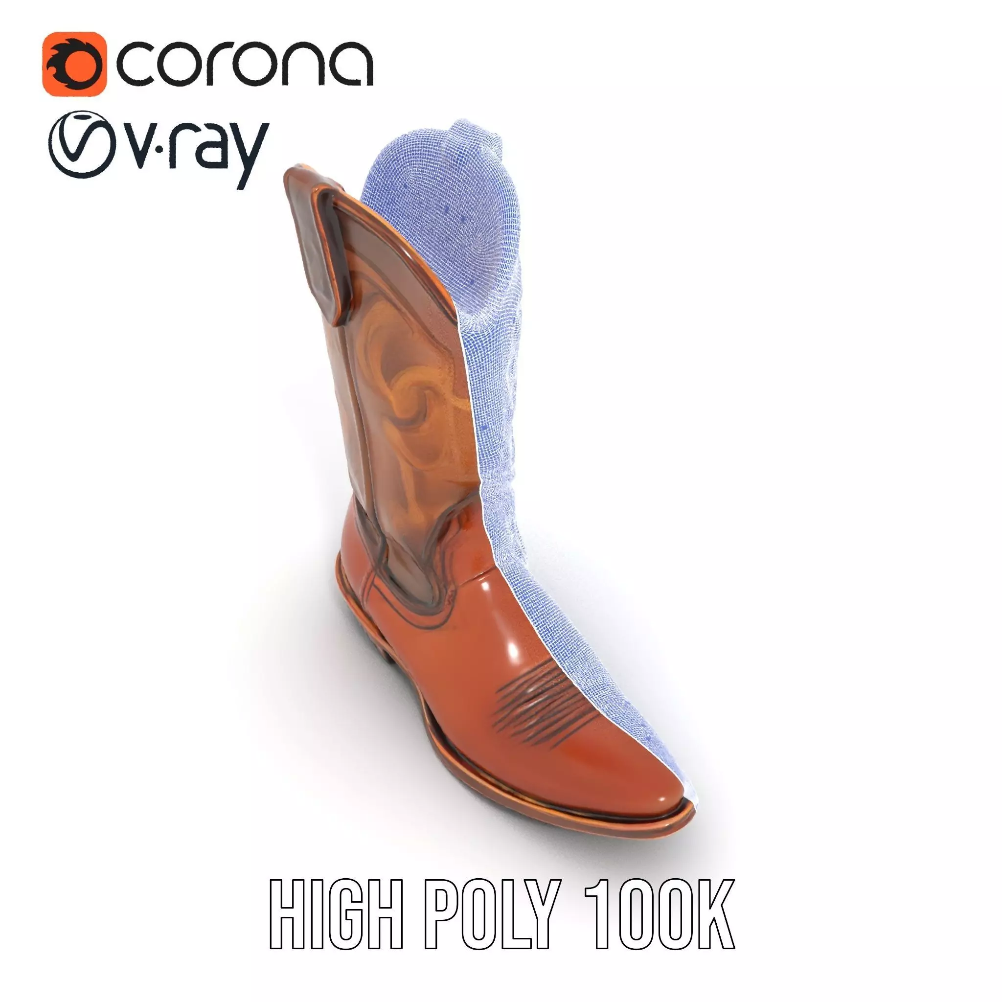 Cowboy Boot Classic Model Pack Low-poly 3D model_35