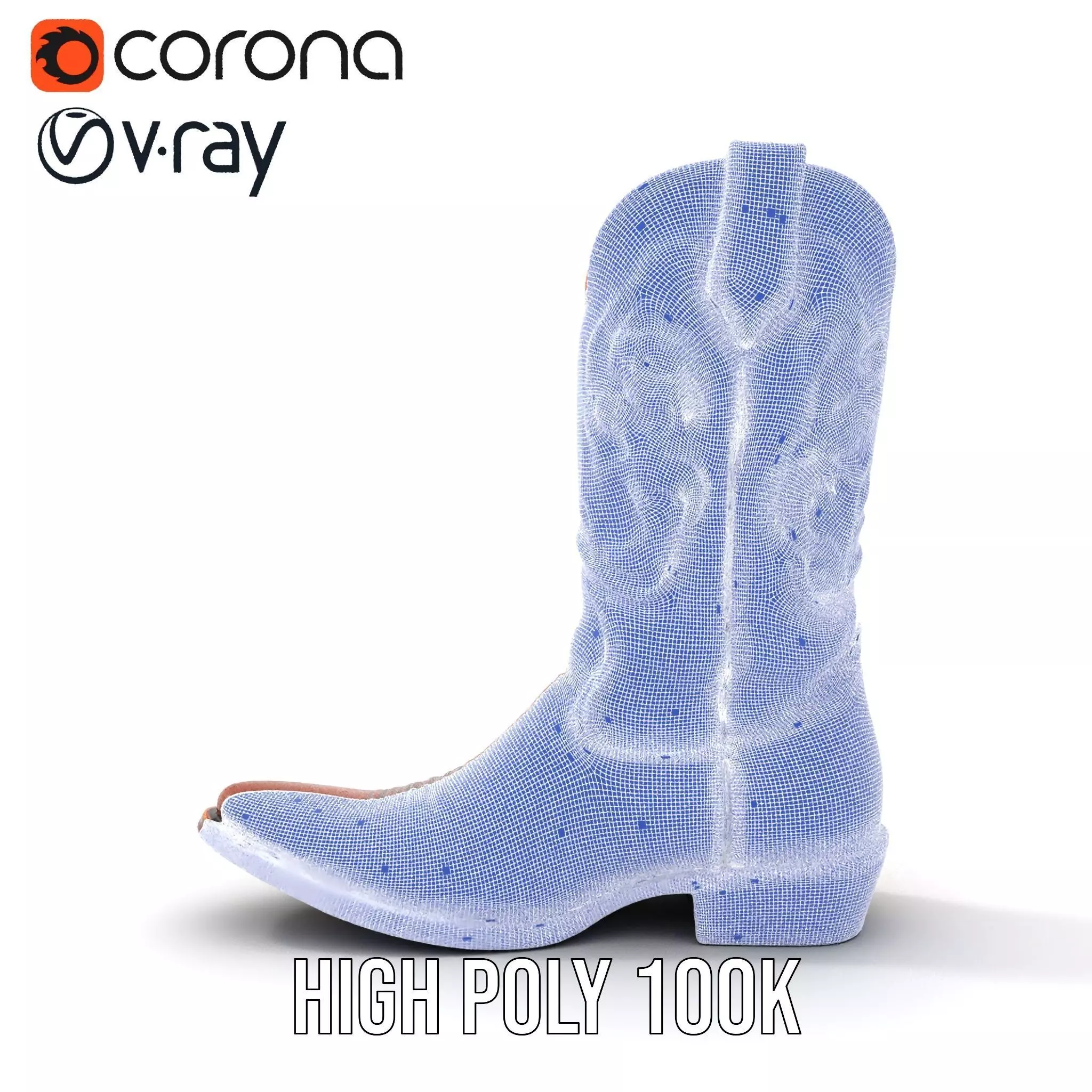 Cowboy Boot Classic Model Pack Low-poly 3D model_33