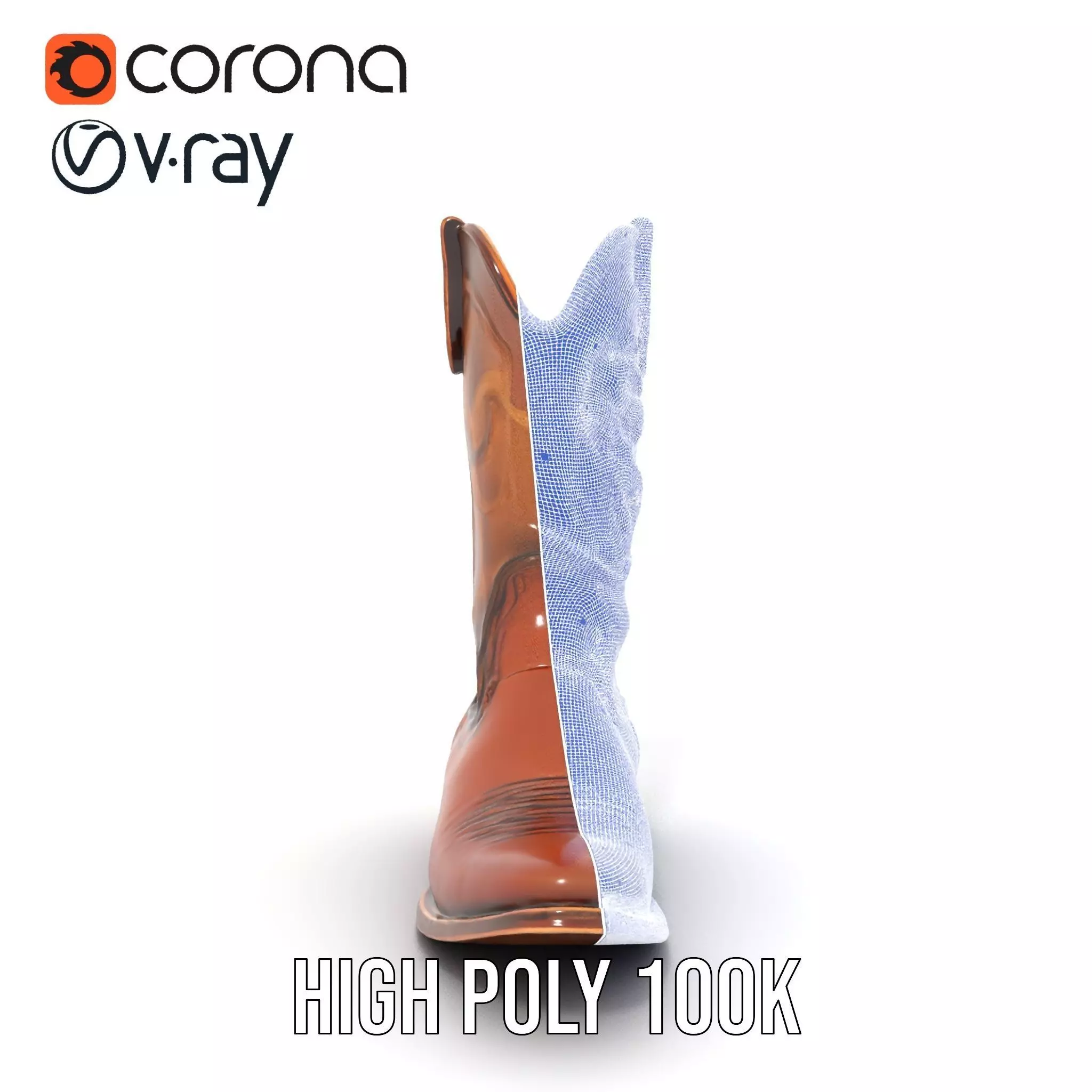 Cowboy Boot Classic Model Pack Low-poly 3D model_30