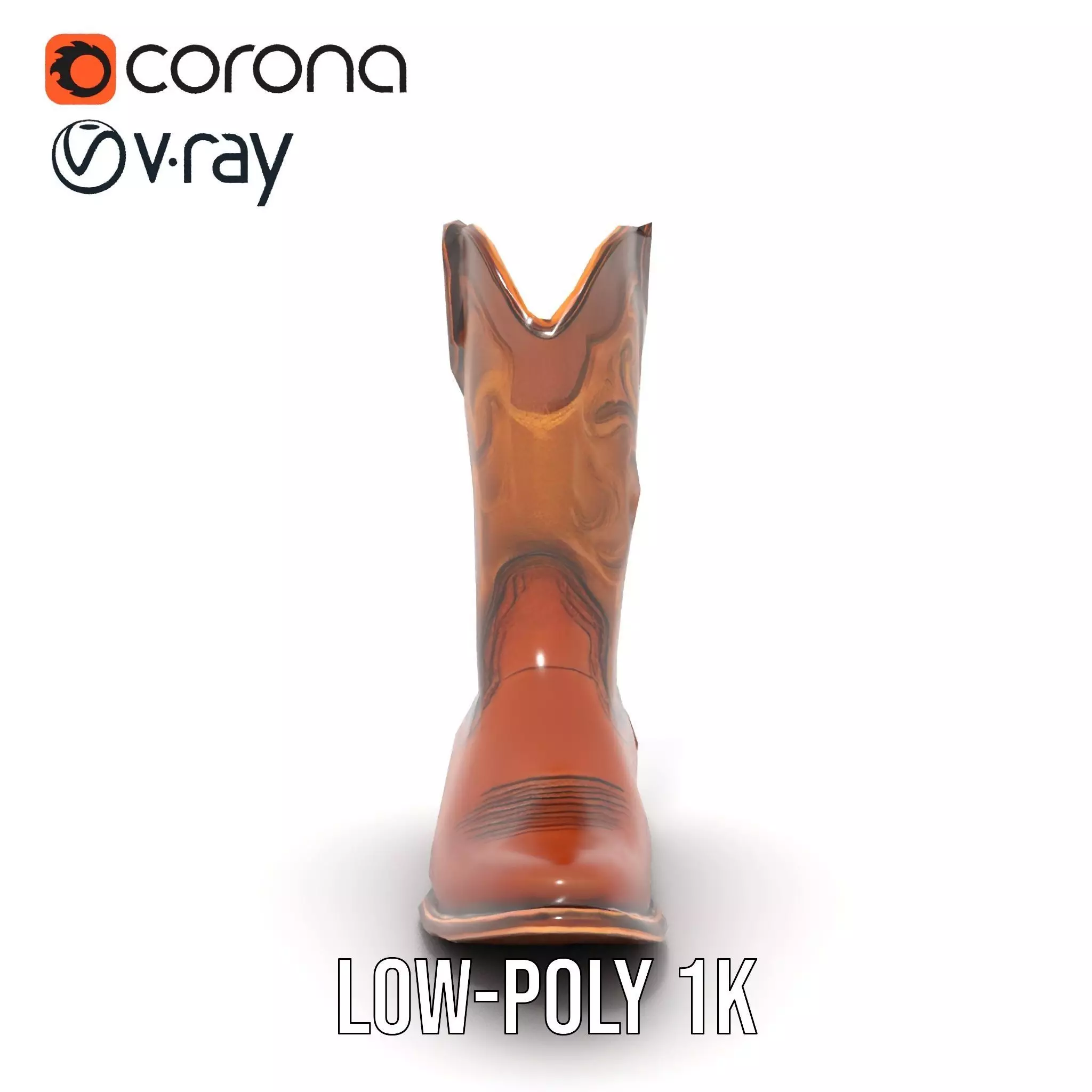 Cowboy Boot Classic Model Pack Low-poly 3D model_9