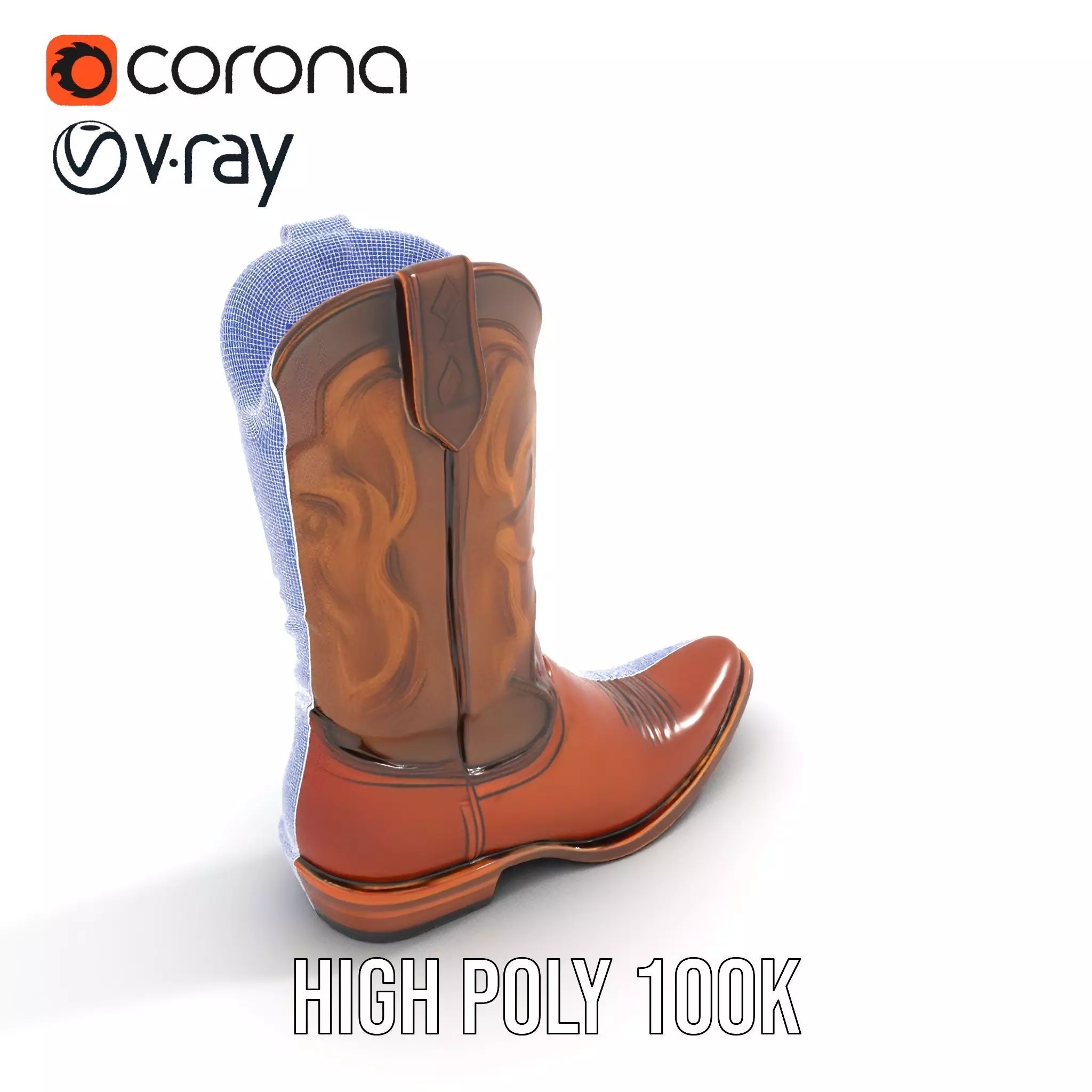 Cowboy Boot Classic Model Pack Low-poly 3D model_34