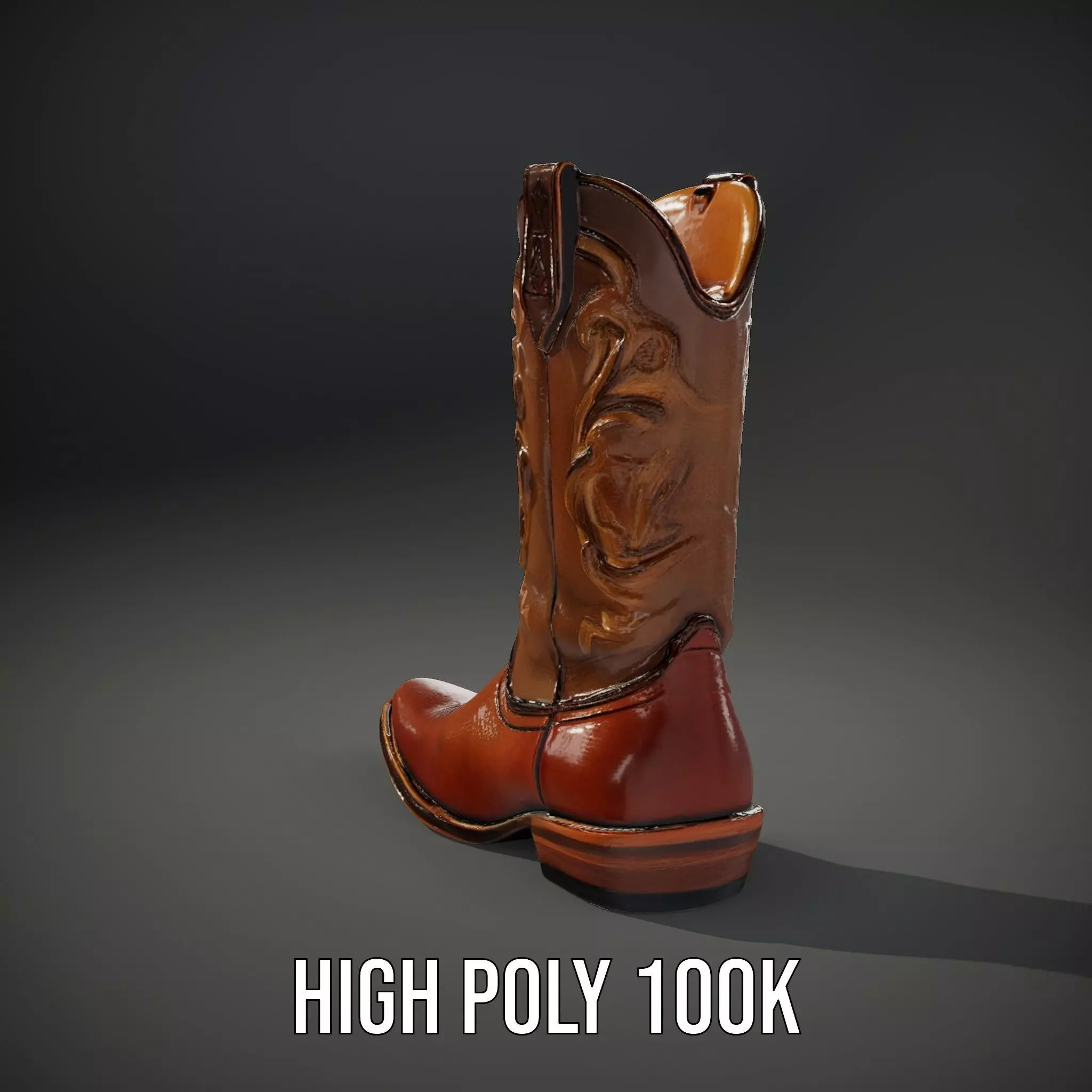 Cowboy Boot Classic Model Pack Low-poly 3D model_10