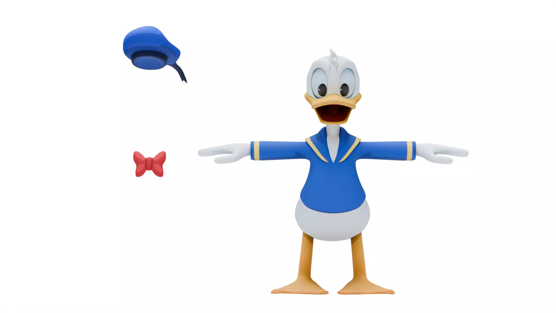 Donald Duck Low-poly 3D model_9