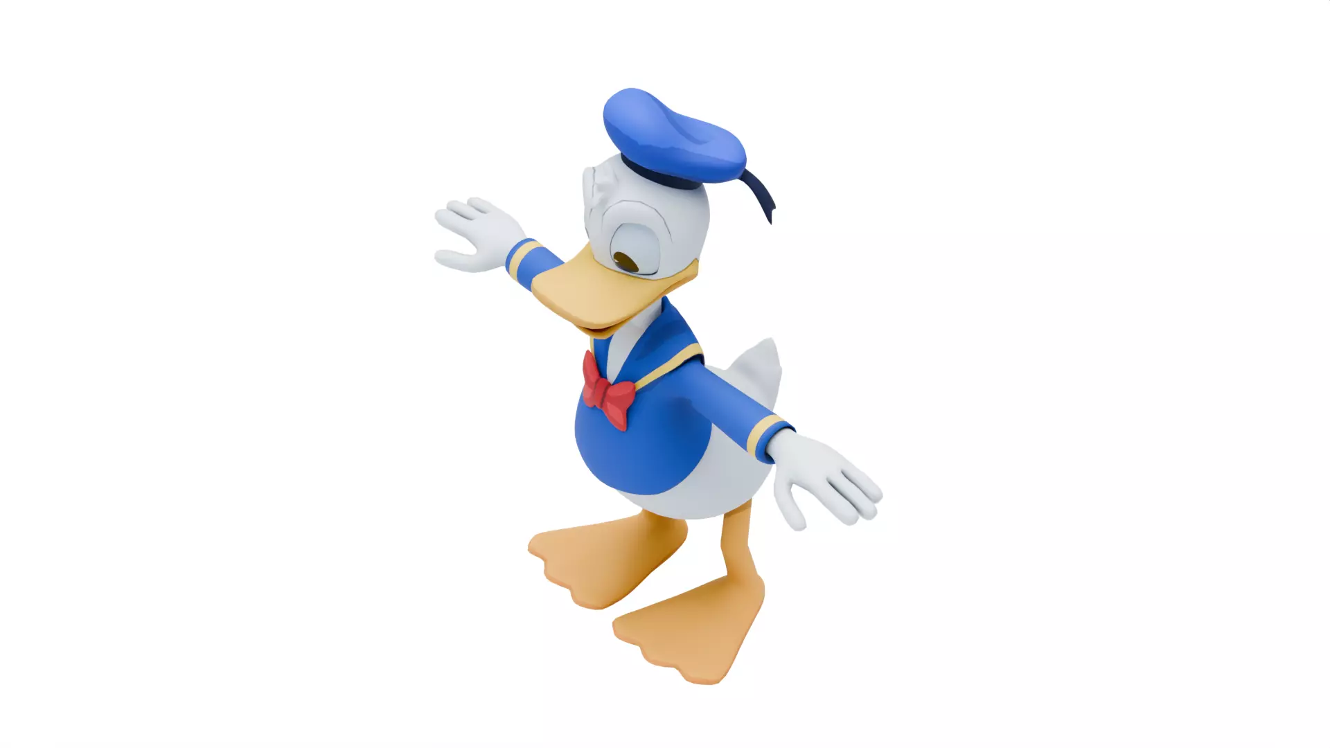 Donald Duck Low-poly 3D model_7