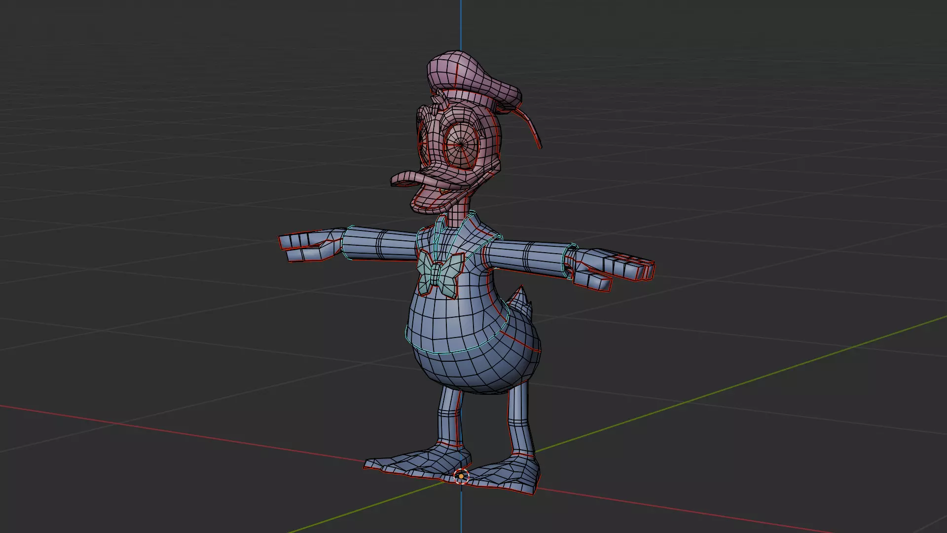 Donald Duck Low-poly 3D model_13