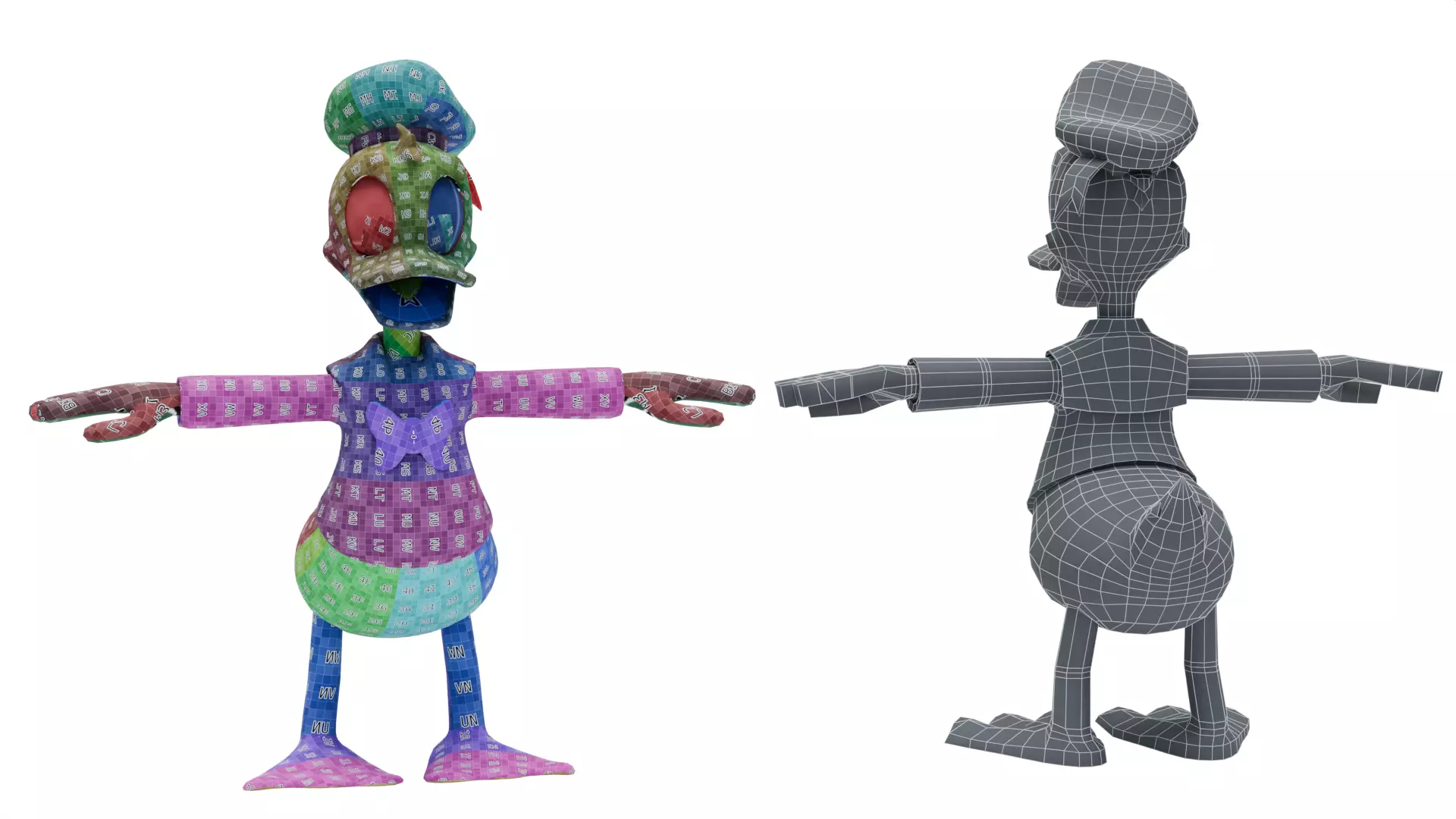 Donald Duck Low-poly 3D model_10