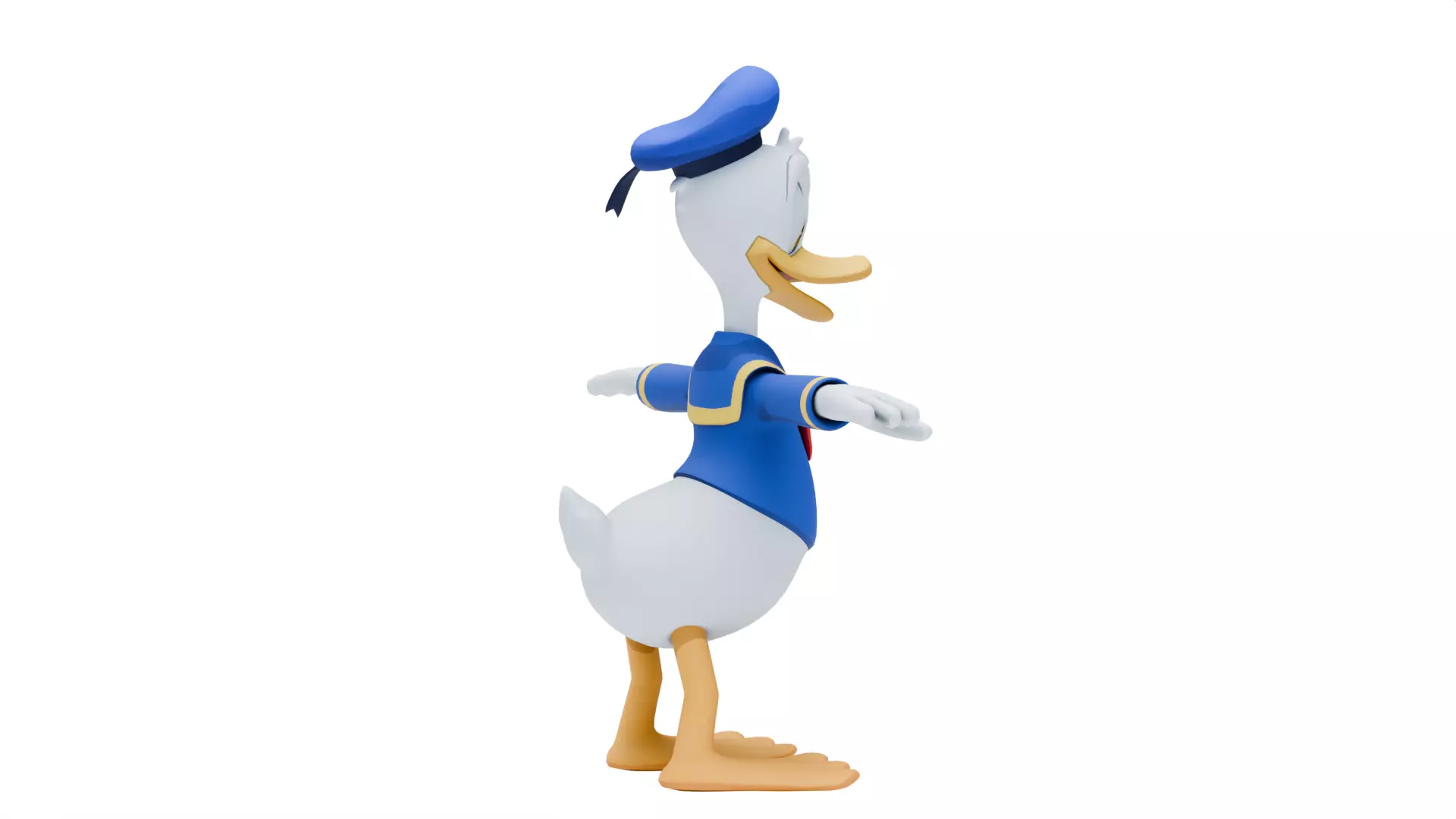 Donald Duck Low-poly 3D model_5