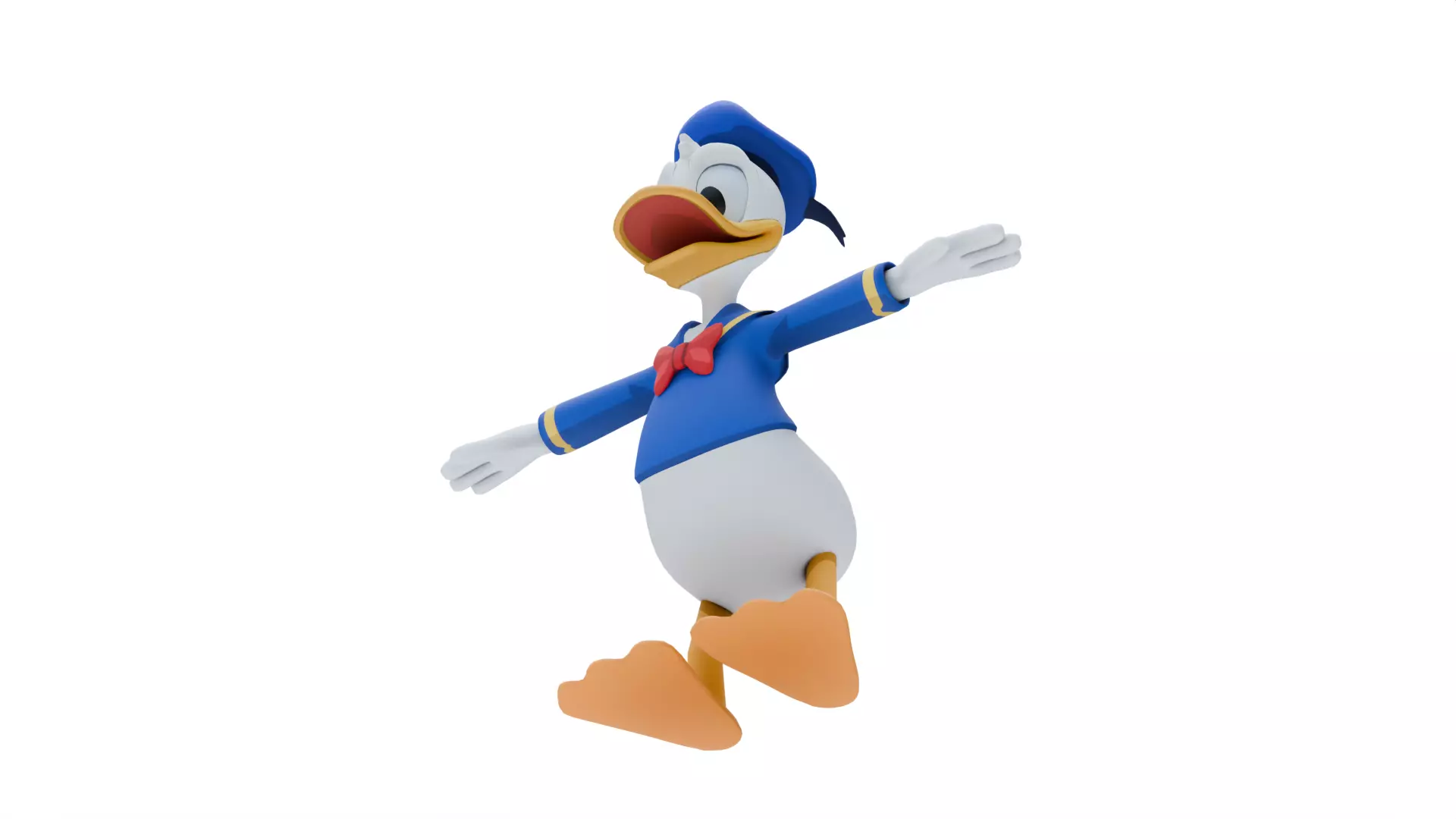 Donald Duck Low-poly 3D model_8