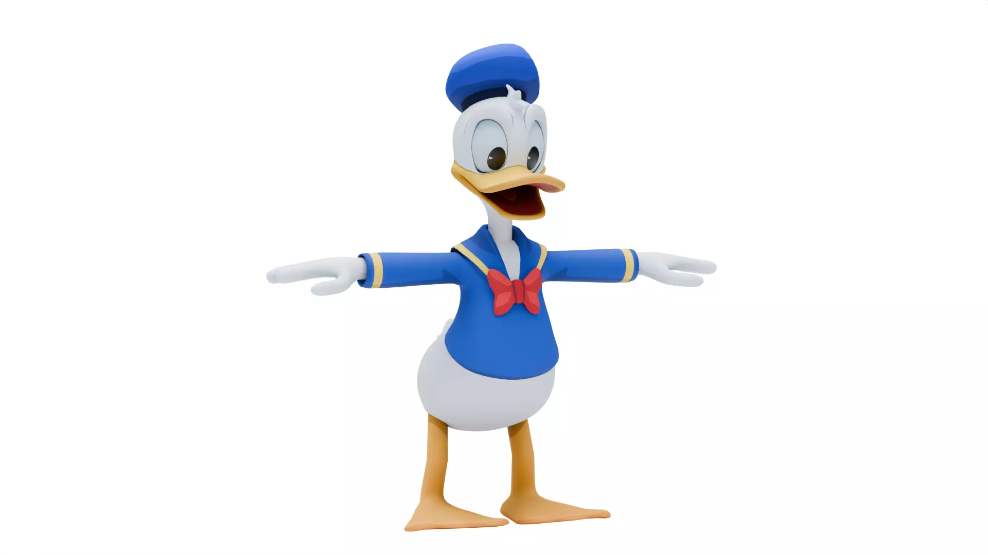 Donald Duck Low-poly 3D model_3