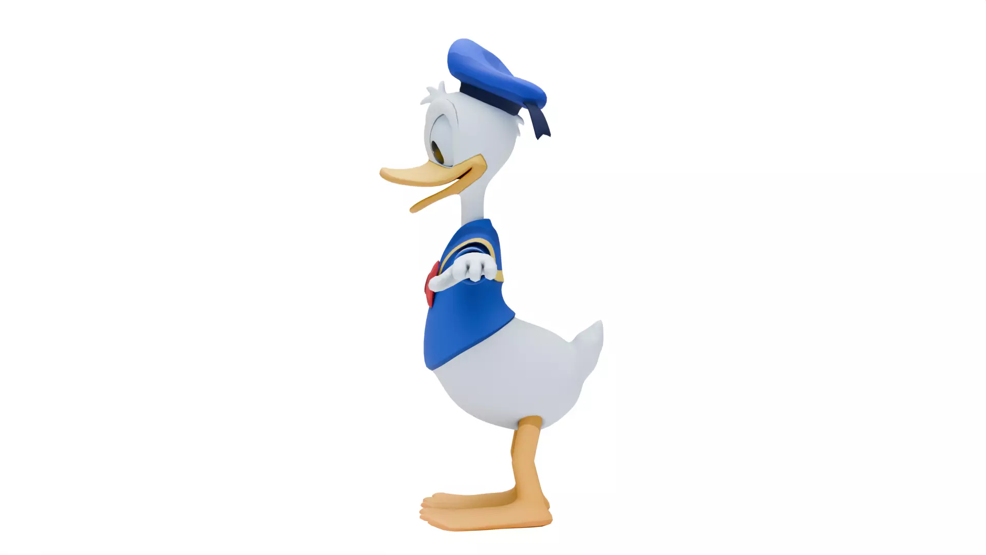 Donald Duck Low-poly 3D model_6