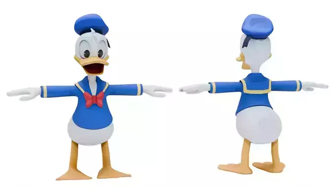 Donald Duck Low-poly 3D model