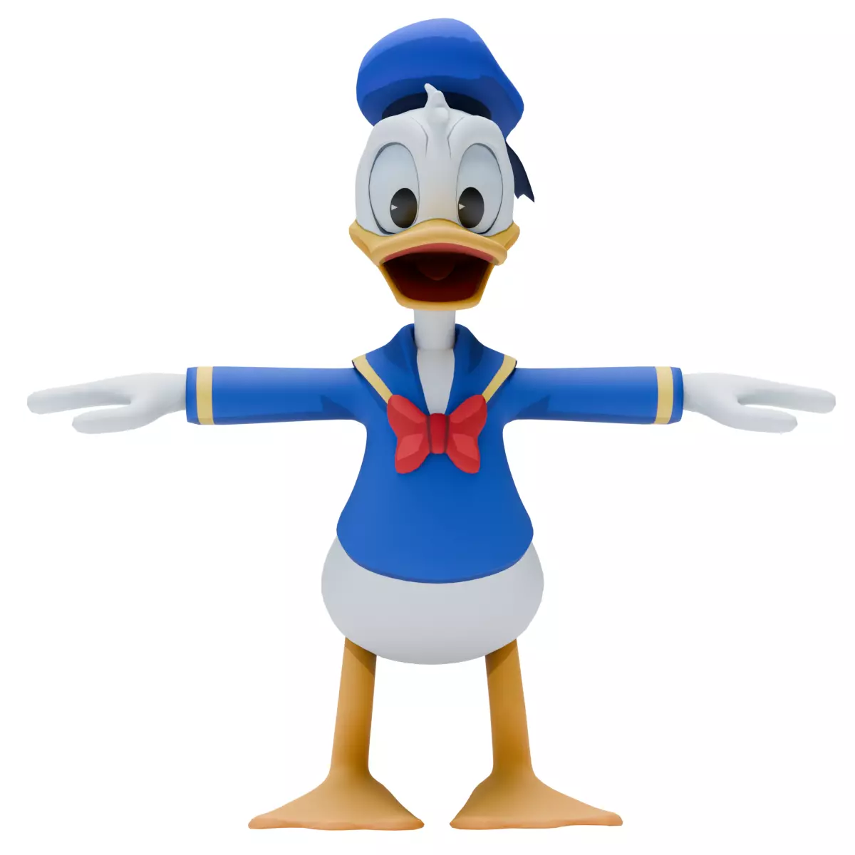 Donald Duck Low-poly 3D model_1