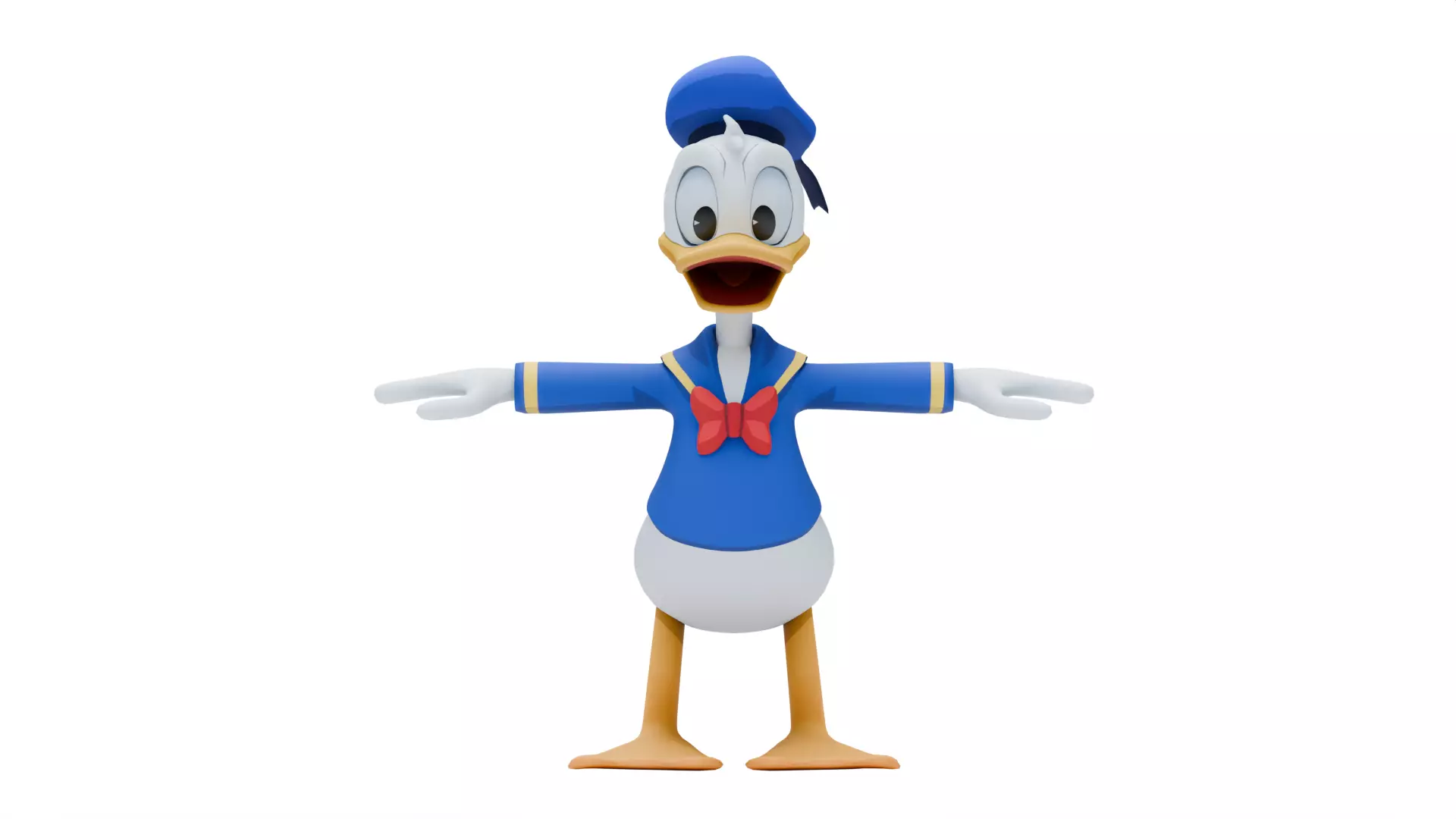 Donald Duck Low-poly 3D model_2