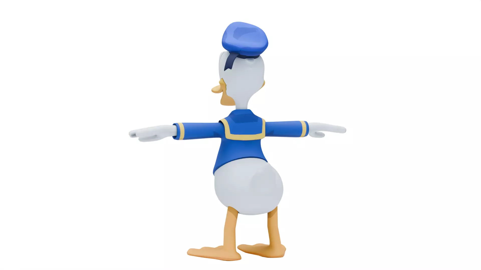 Donald Duck Low-poly 3D model_4