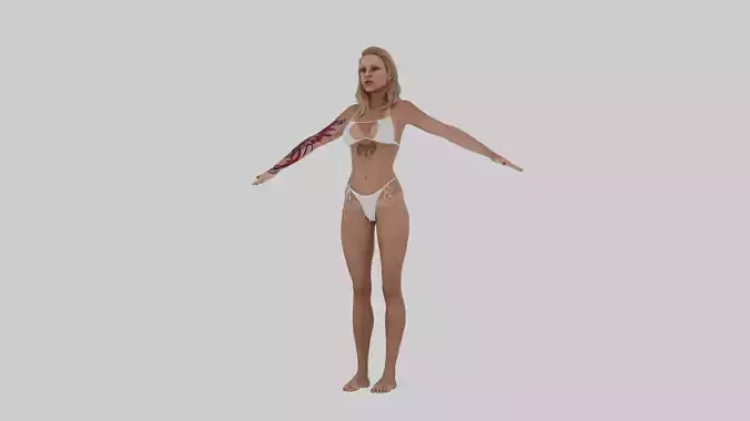 Emma Bikini  3d Rigged Female Character