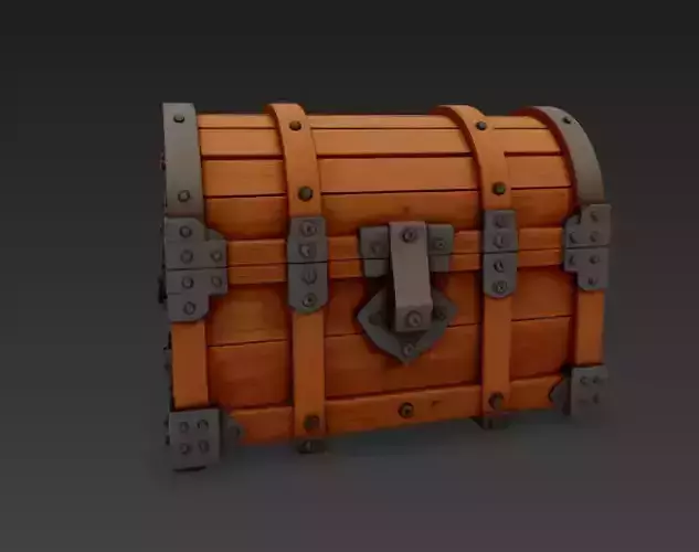 Game-Ready Wooden Treasure Chest