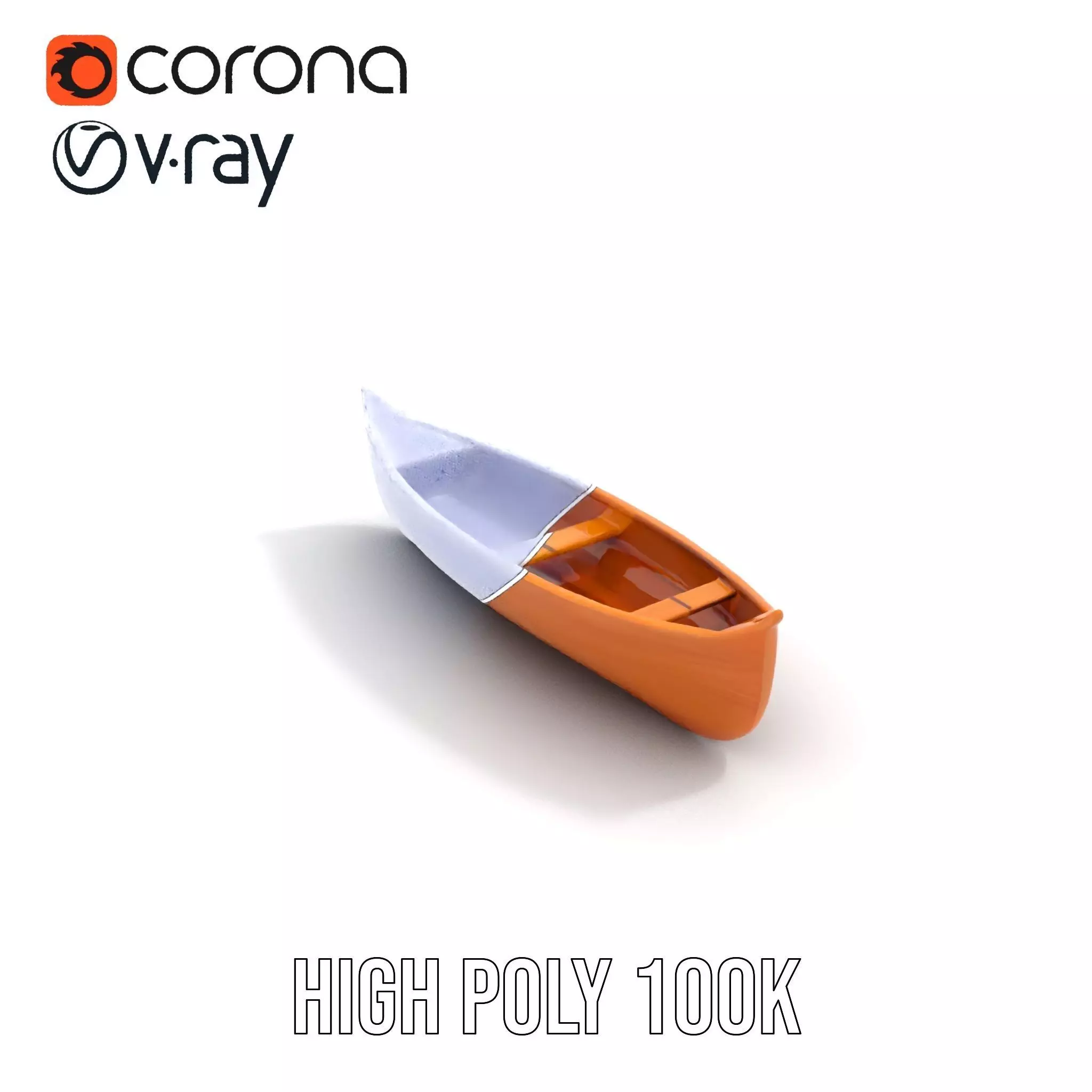 Wooden Canoe Model Pack with PBR Textures Low-poly 3D model_32