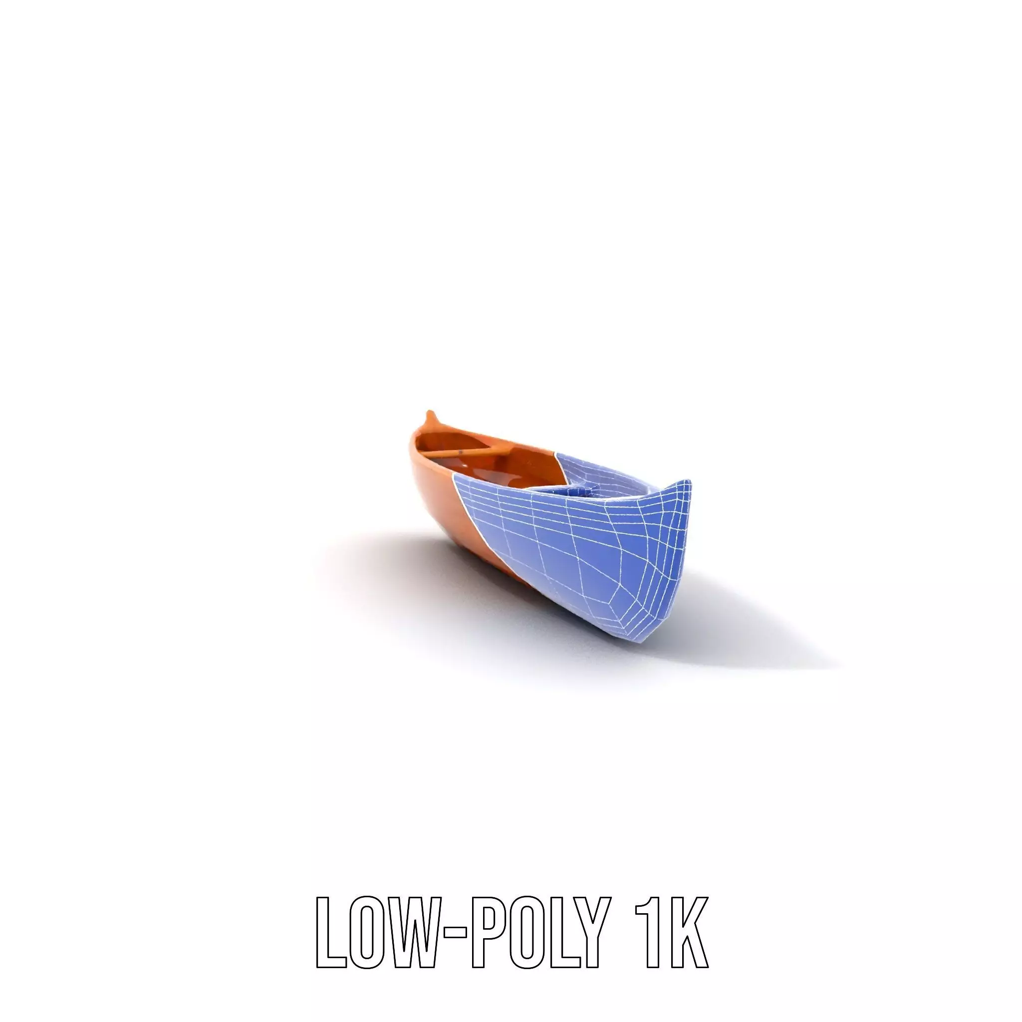 Wooden Canoe Model Pack with PBR Textures Low-poly 3D model_15