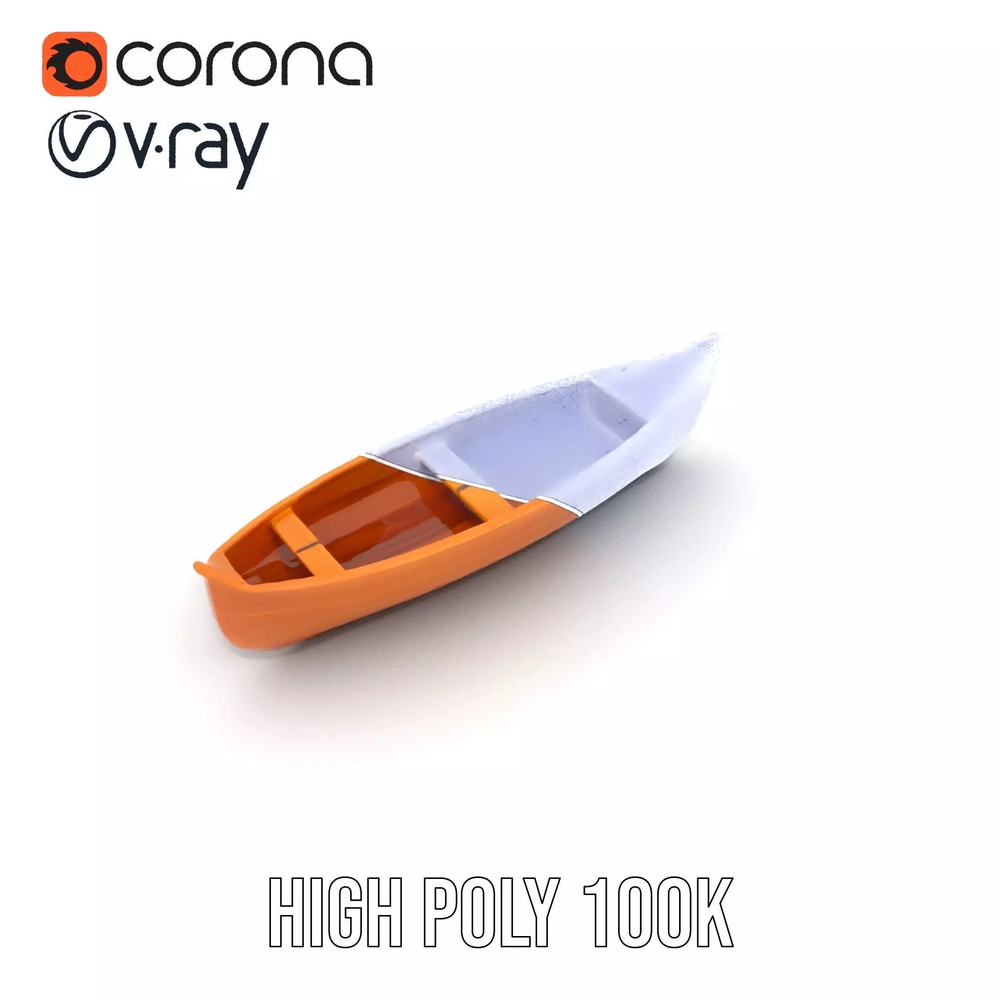 Wooden Canoe Model Pack with PBR Textures Low-poly 3D model_33