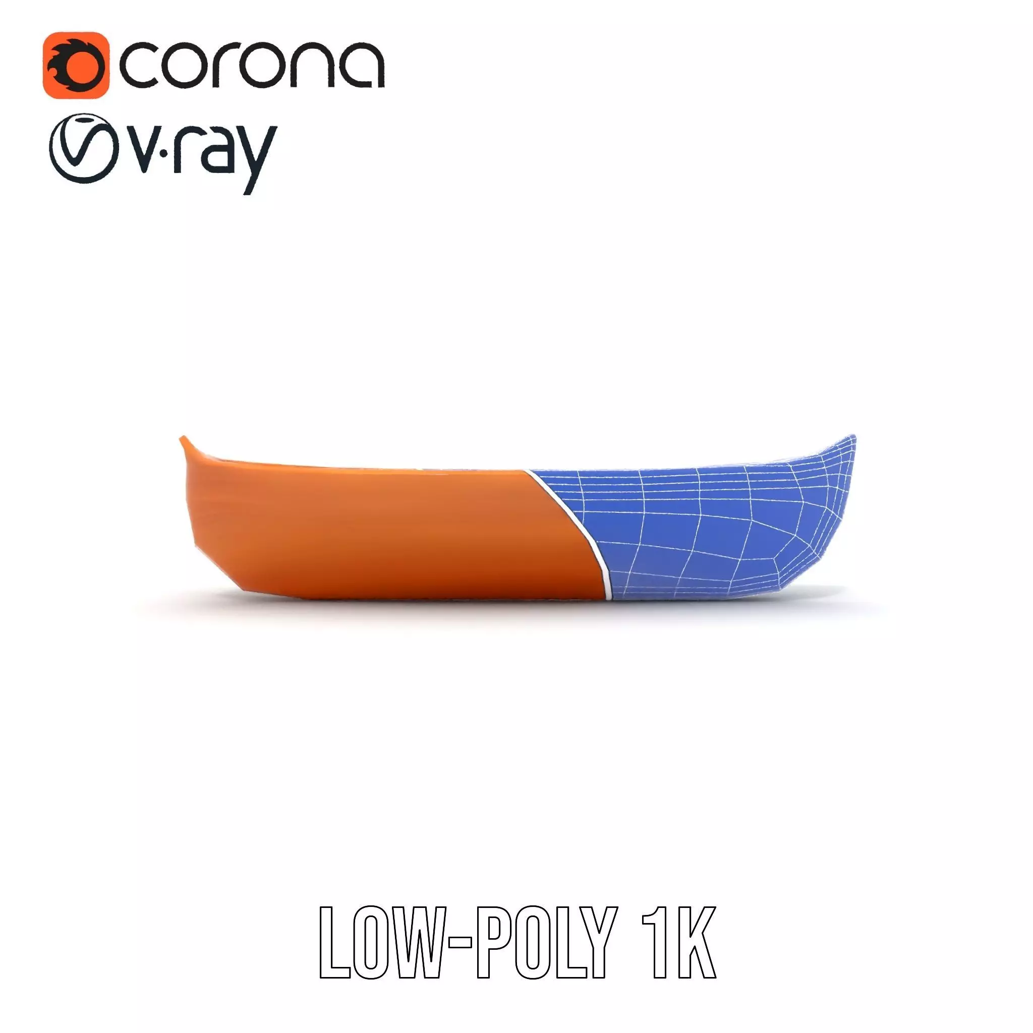 Wooden Canoe Model Pack with PBR Textures Low-poly 3D model_29