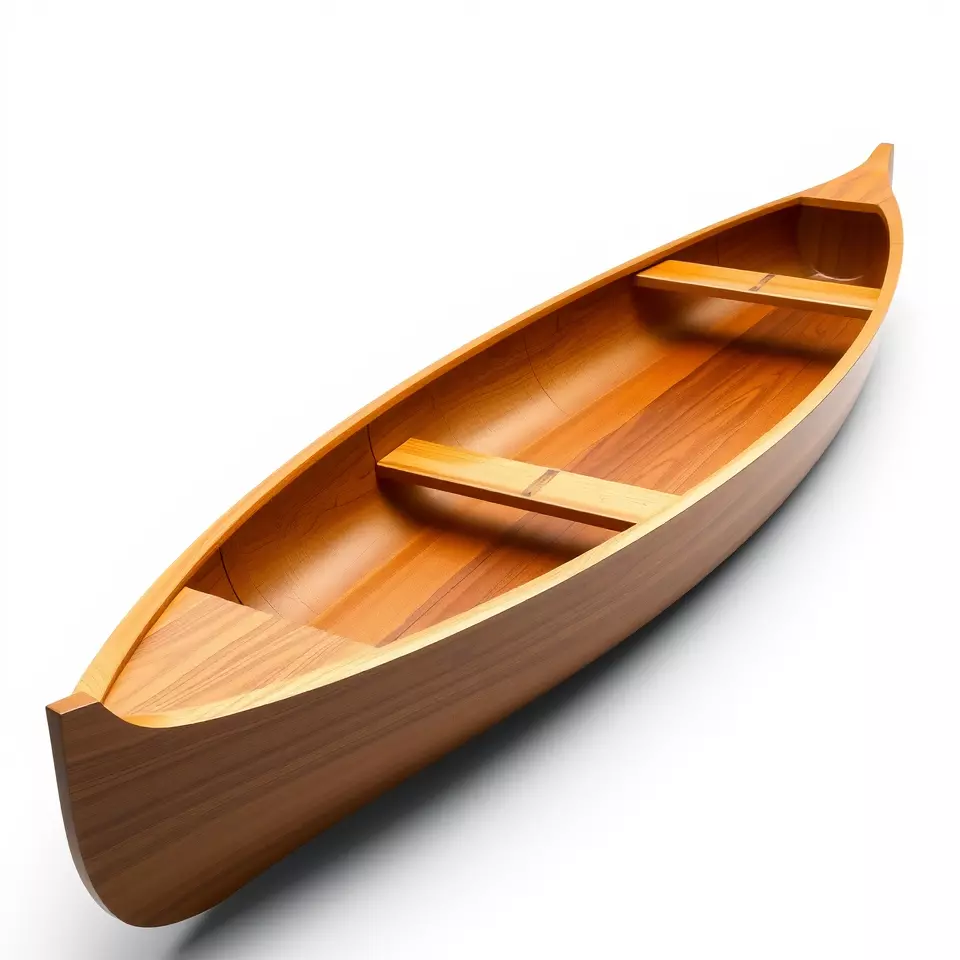 Wooden Canoe Model Pack with PBR Textures Low-poly 3D model_3