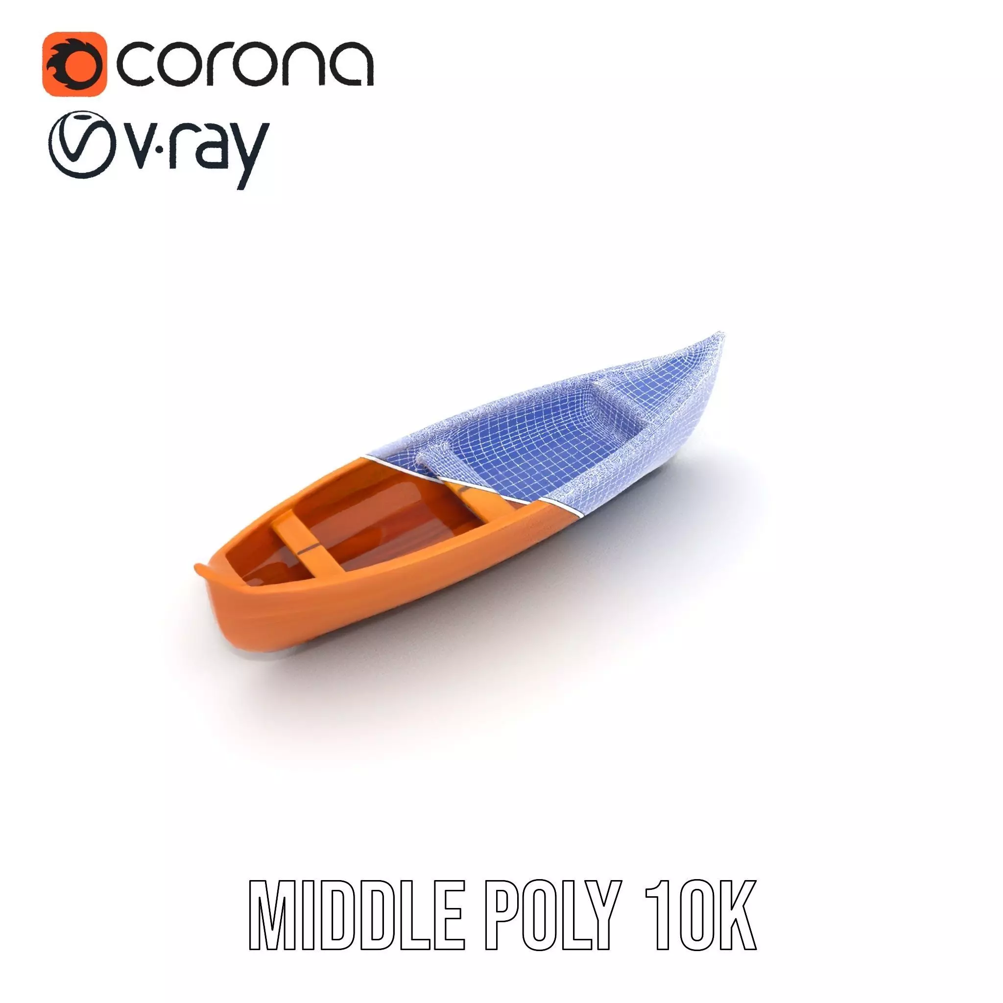 Wooden Canoe Model Pack with PBR Textures Low-poly 3D model_30