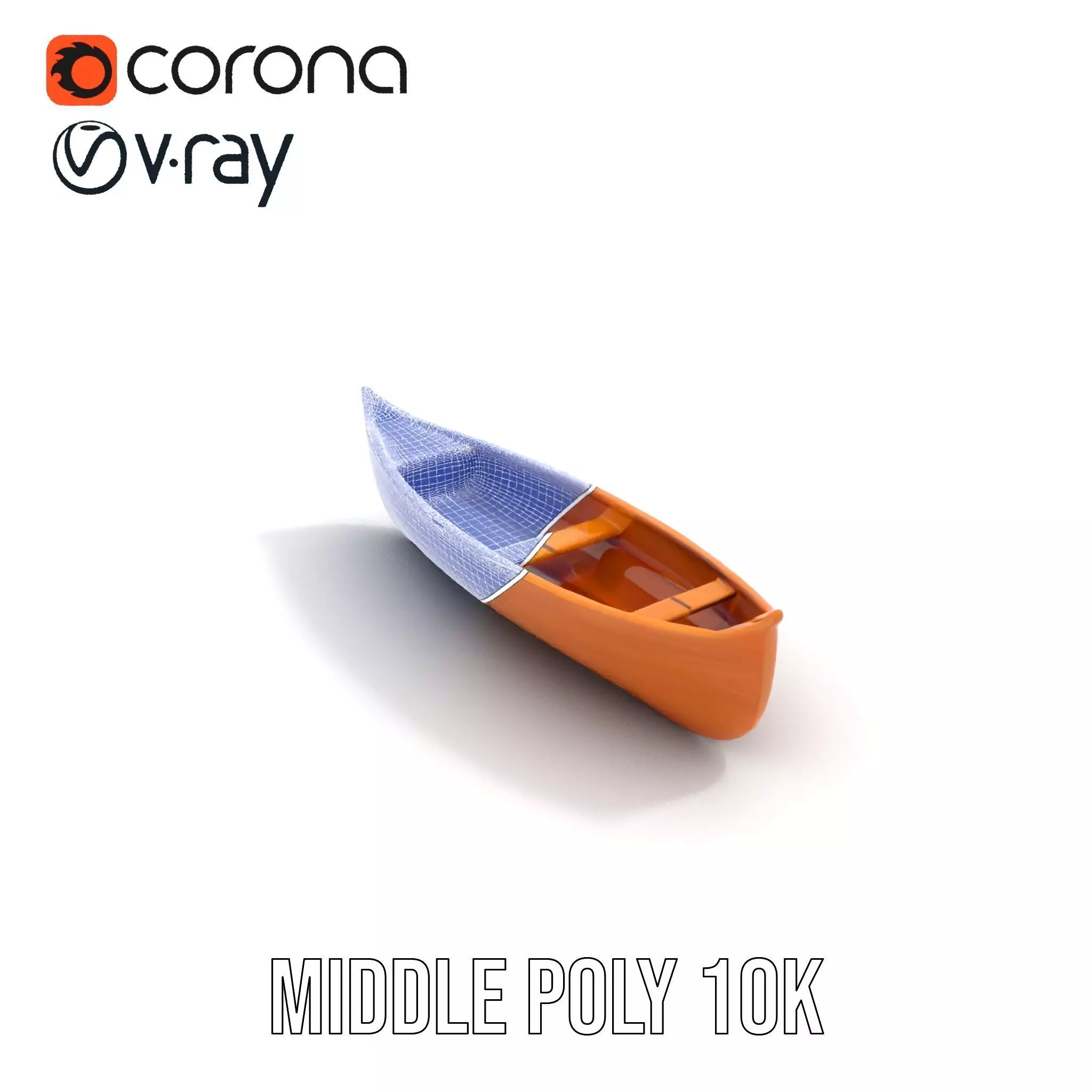 Wooden Canoe Model Pack with PBR Textures Low-poly 3D model_25