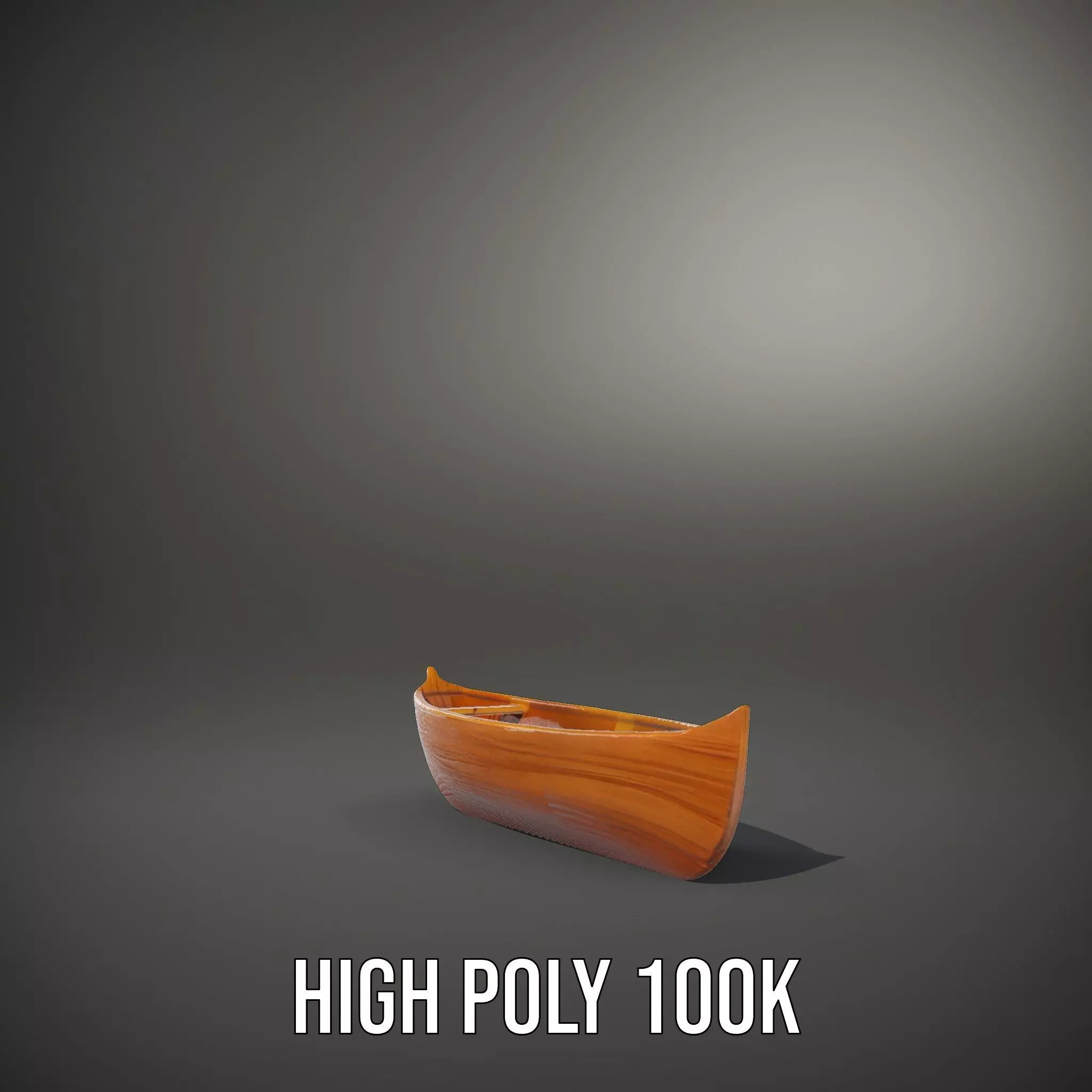 Wooden Canoe Model Pack with PBR Textures Low-poly 3D model_9