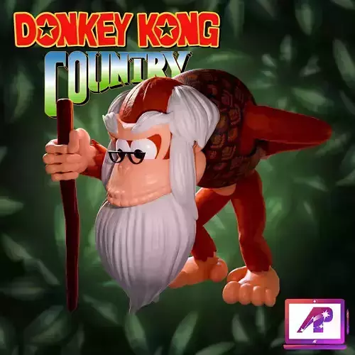 Cranky Donkey Kong Country and Diddy Kong Pillot with colors